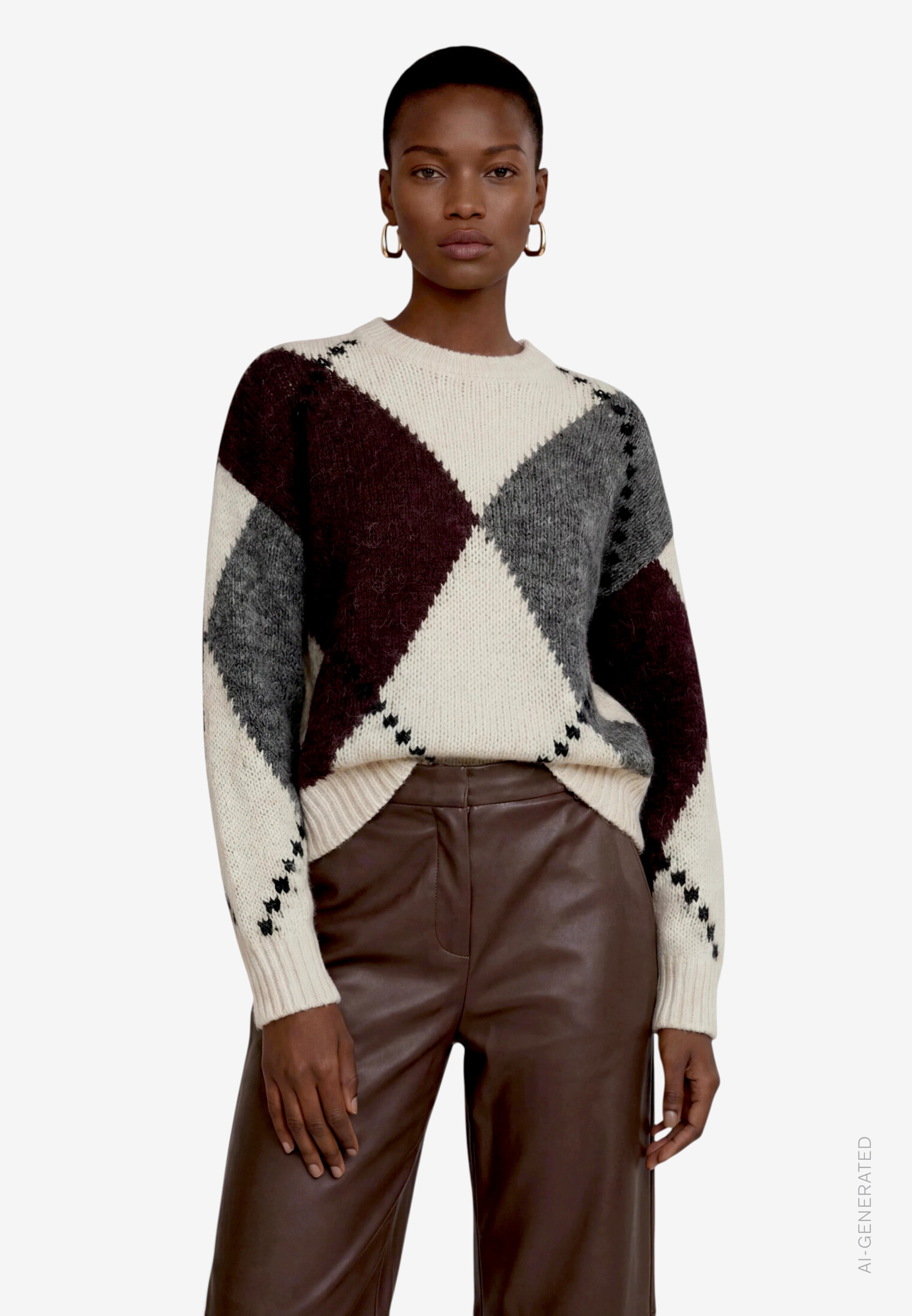 Image of Zero Strickpullover Grobstrick-Pullover mit Intarsie