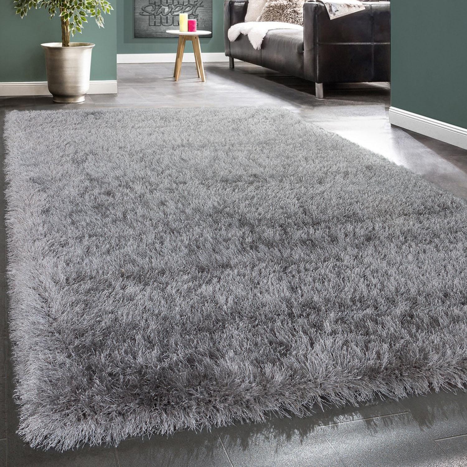 Image of Paco Home Hochflor-Teppich "Glamour 300" rechteckig 70 mm Höhe Uni Farben, mit weichem Glanz Garn, auch als Läufer erhältlich