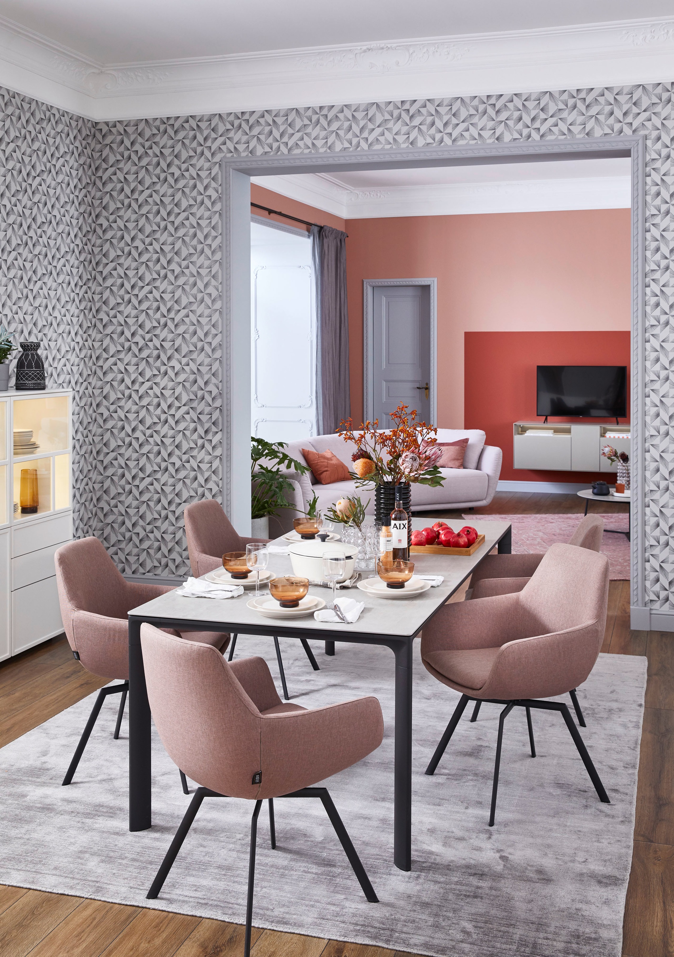 SCHÖNER WOHNEN-Kollektion Tapis »Alessa« Rectangulaire 5 mm Höhe Viskose, Wohnzimmer