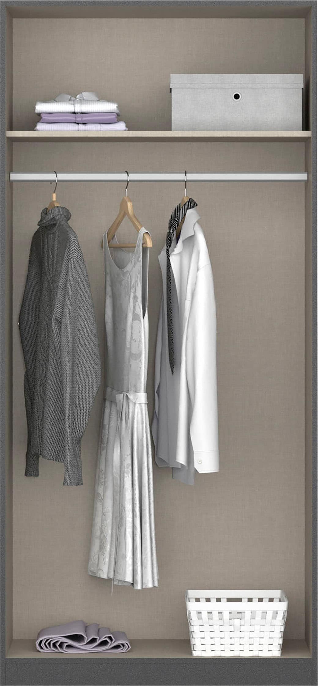 rauch Kleiderschrank »Drehtürenschrank Schrank Garderobe Ankleide FREISING« Breite/Höhe/Tiefe: 91/197/54 cm,  schlichtes Design mit griffloser Front und Griffmulde MADE IN GERMANY