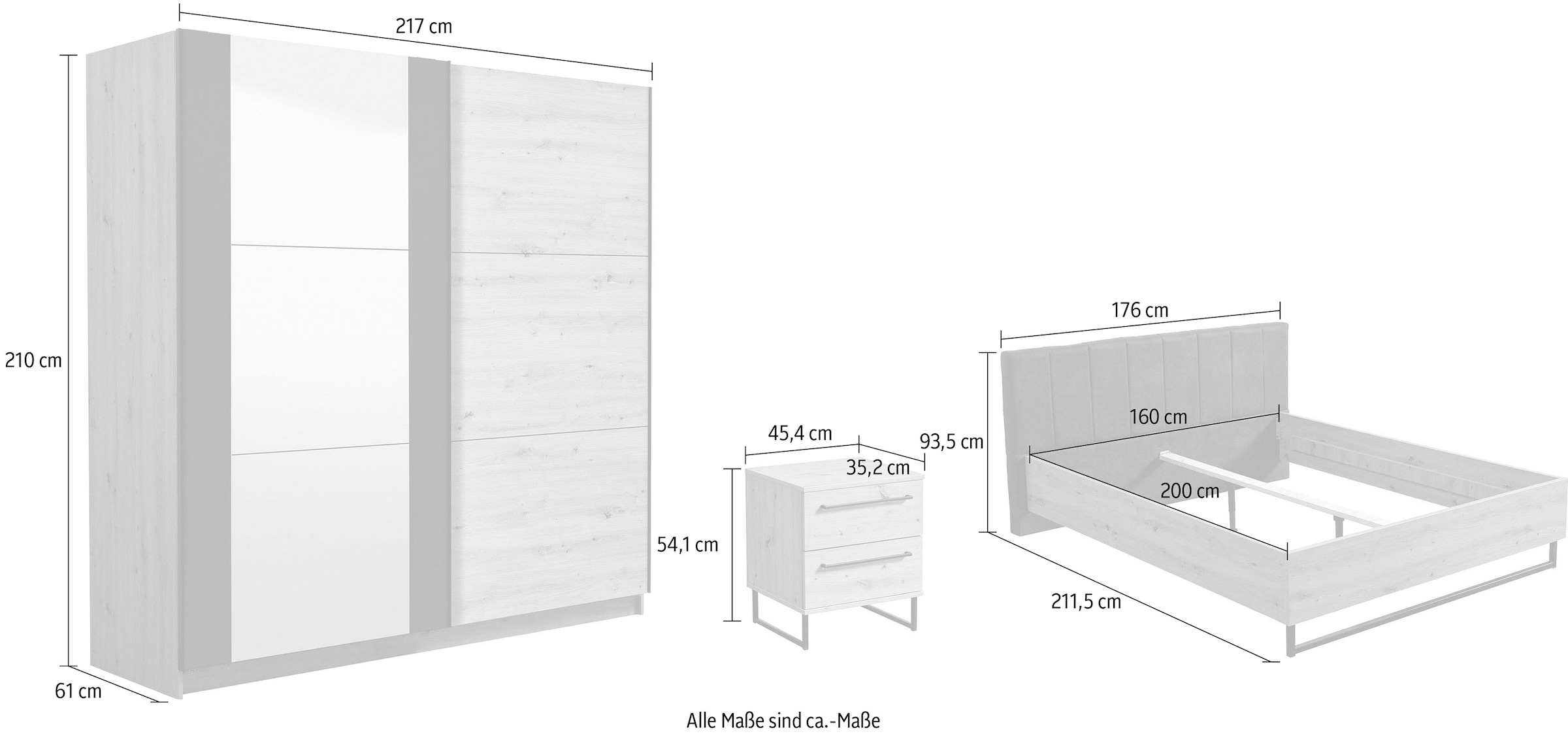INOSIGN Schlafzimmer-Set »Sardinia« Set, 4 Stk. tlg. aus FSC-zertifiziertem Holzwerkstoff, Made in Europe