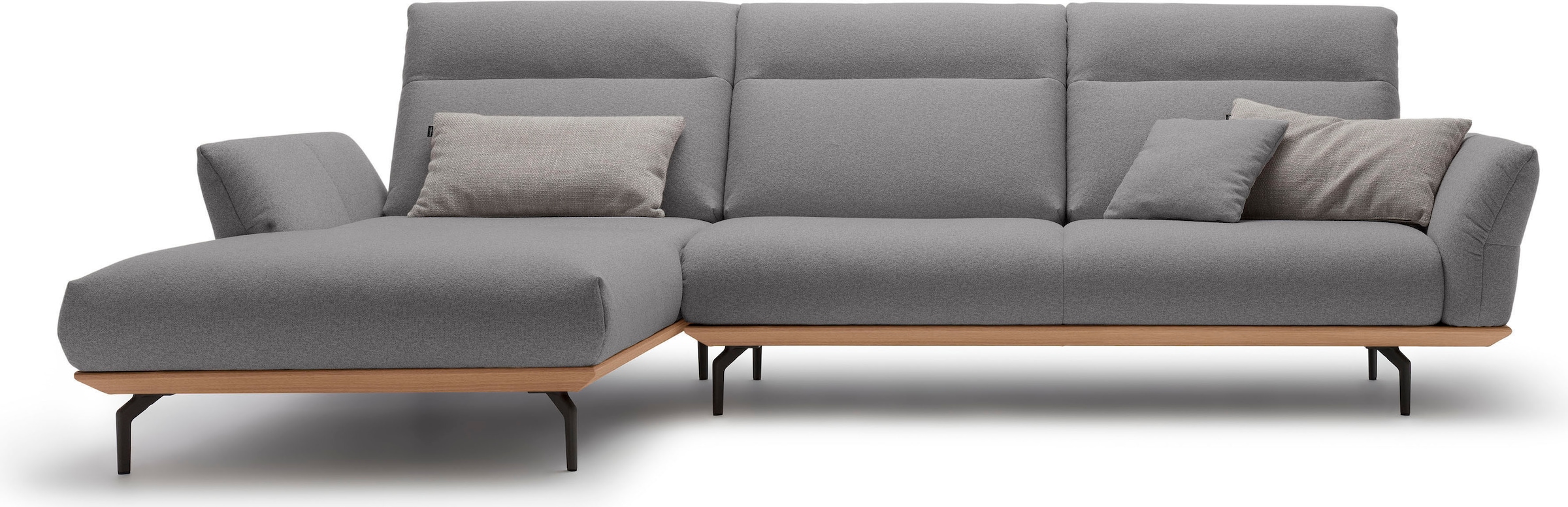 Creation BY ROLF BENZ Canapé d'angle »CR.460 Design-Sofa, verstellbare Rückenlehne, L-Form« Socle en chêne, pieds d'angle en gris ombre, largeur 318 cm