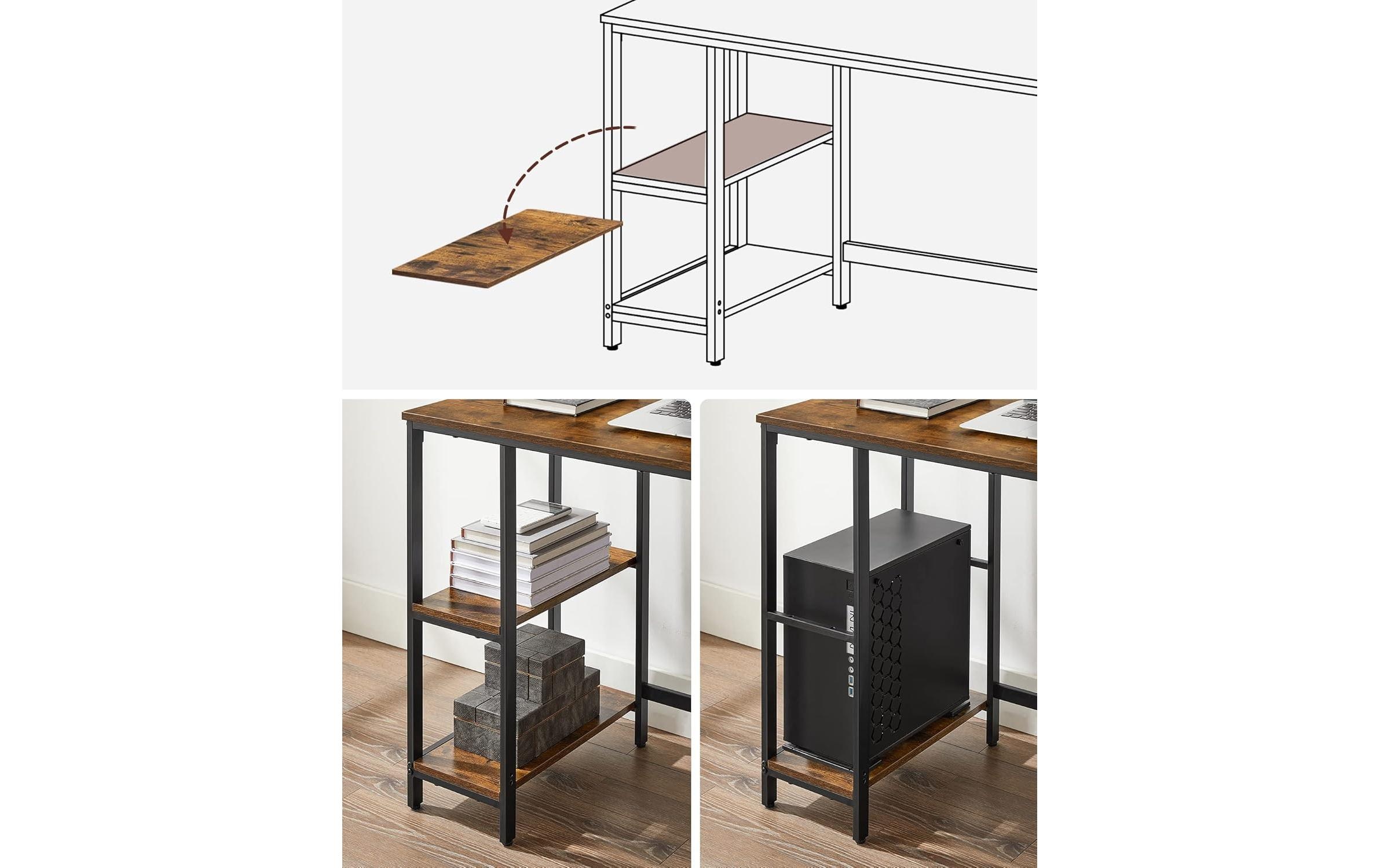VASAGLE Bureau »Braun/Schwarz 100 x 50 cm«