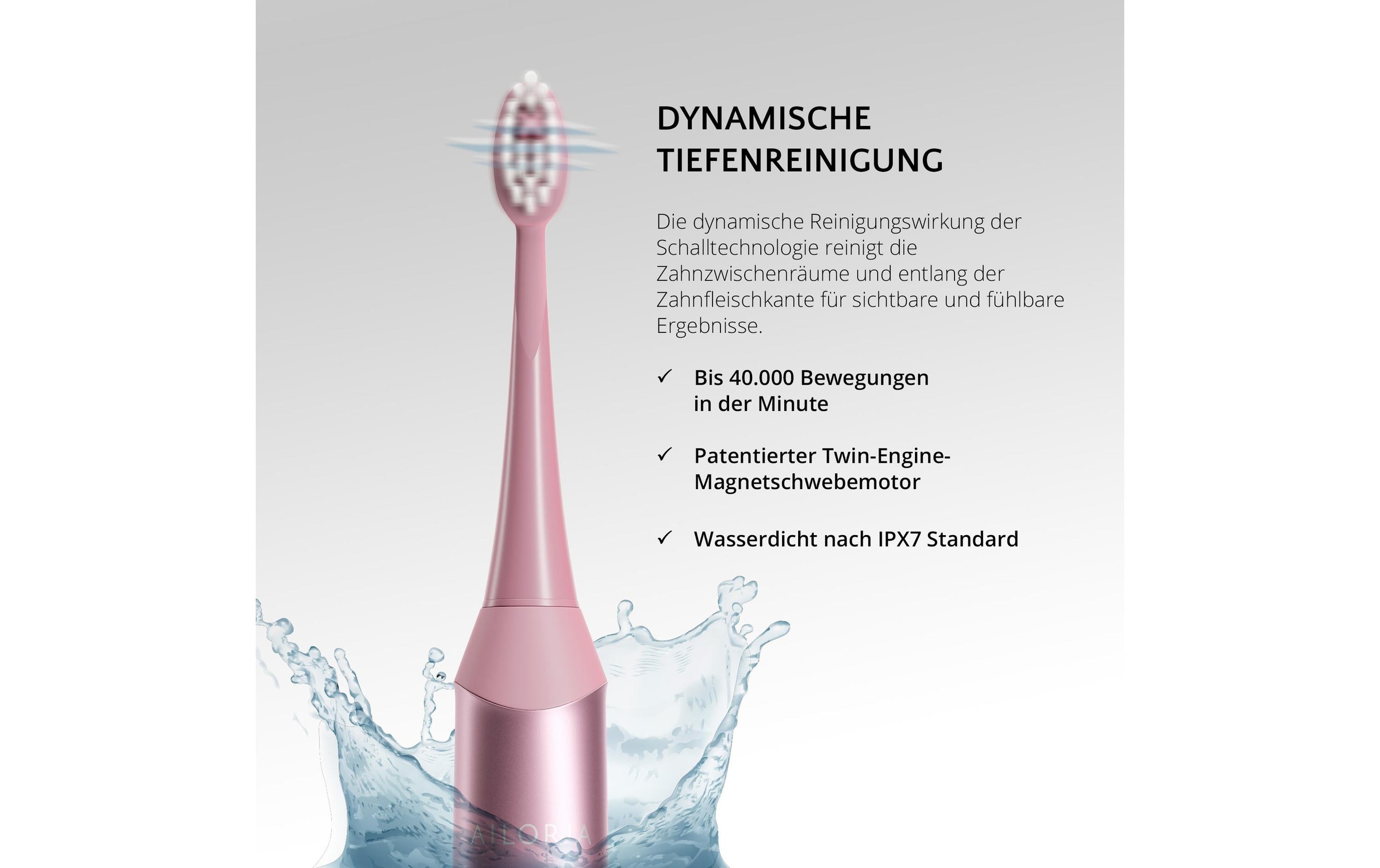 AILORIA »Schallzahnbürste Shine Bright Set« Brosse à dents sonique édition été avec étui
