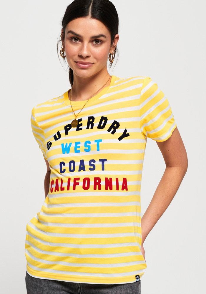 Image of Superdry T-Shirt »WEST COAST STRIPE ENTRY TEE«, mit buntem Logodruck bei Ackermann Versand Schweiz