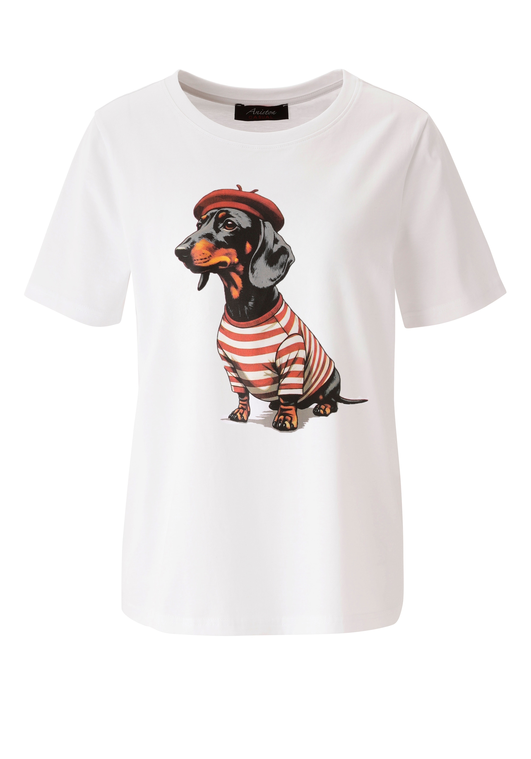 Aniston CASUAL T-shirt imprimé avec un teckel ou un carlin - à vous de choisir