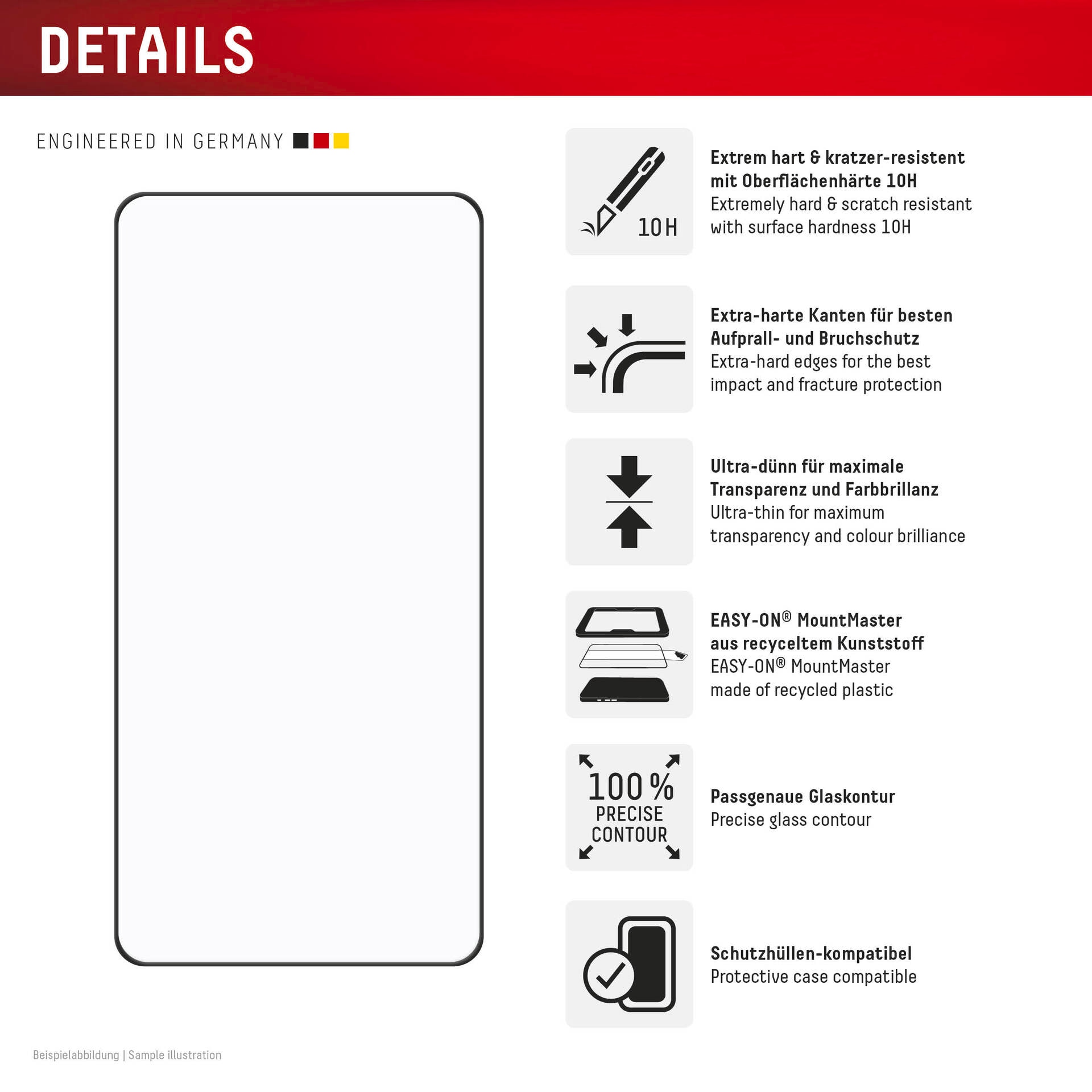 Displex Displayschutzglas »Premium Glass Screen Protector Full Cover mit MountMaster« für Samsung Galaxy S26+ Displayschutzfolie, Schutzfolie, Bildschirmschutz, kratz- & stossfest