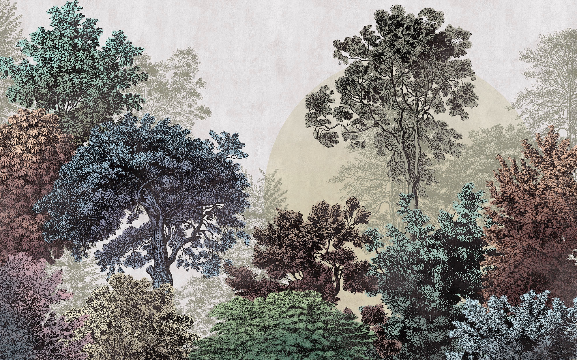 Image of Komar Vliestapete "Digitaldruck Vlies - Bois Brumeux - Grösse 400 x 250 cm" bedruckt glatt Wohnzimmer, Schlafzimmer