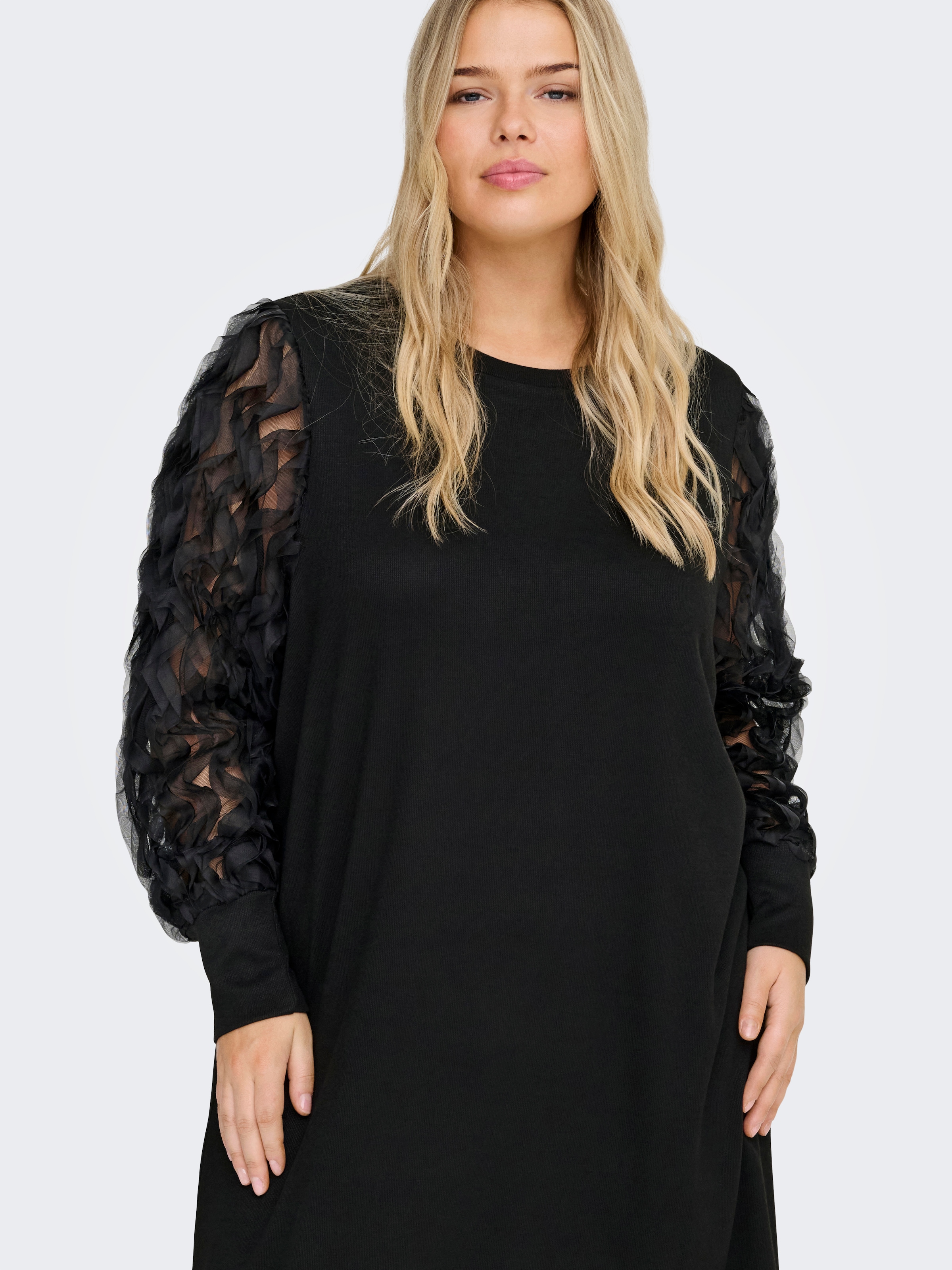 Image of ONLY CARMAKOMA Minikleid "CARAMIRA L/S O-NECK ABK DRESS JRS" Partykleid