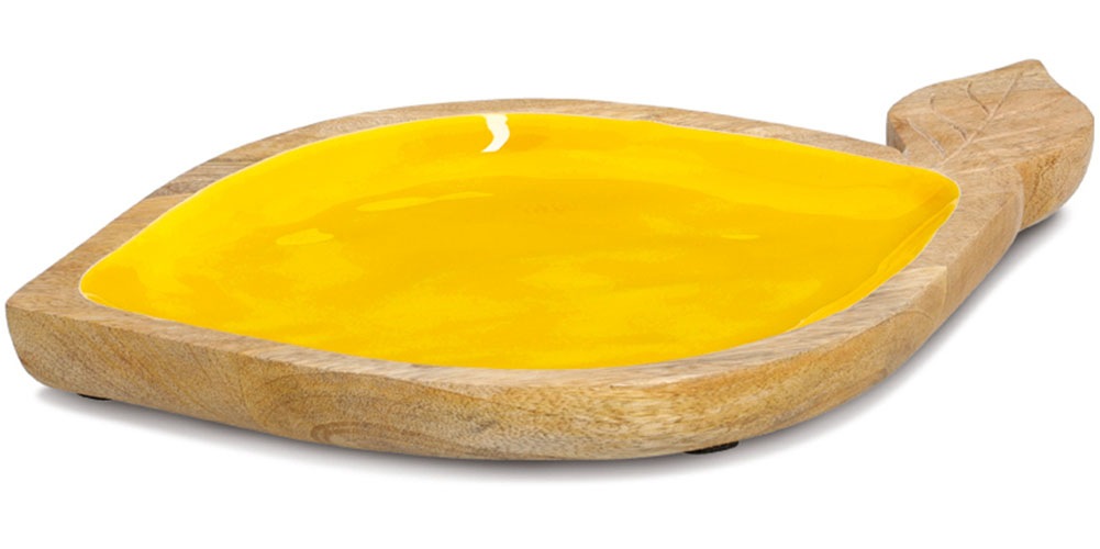 Image of Zeller Present Servierschale "Obstschale "Lemon", Mangoholz" aus Massivholz hochwertiges natürliches Material
