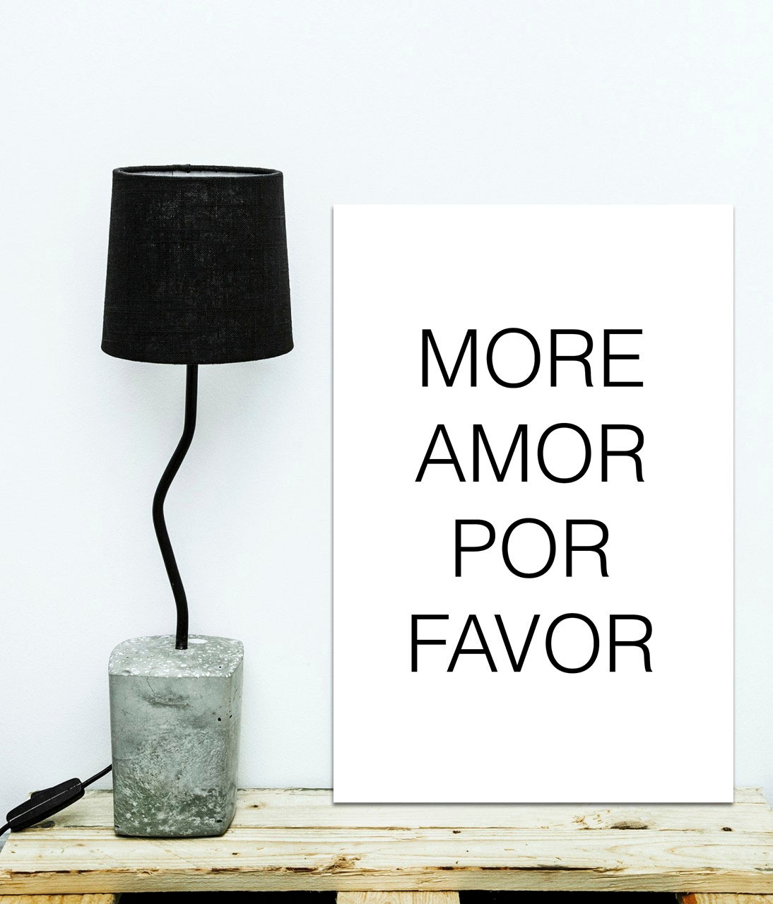 Image of queence Metallbild "More Amor" Schriftzug Schriftzüge 1 Stk. tlg. Stahlschilder