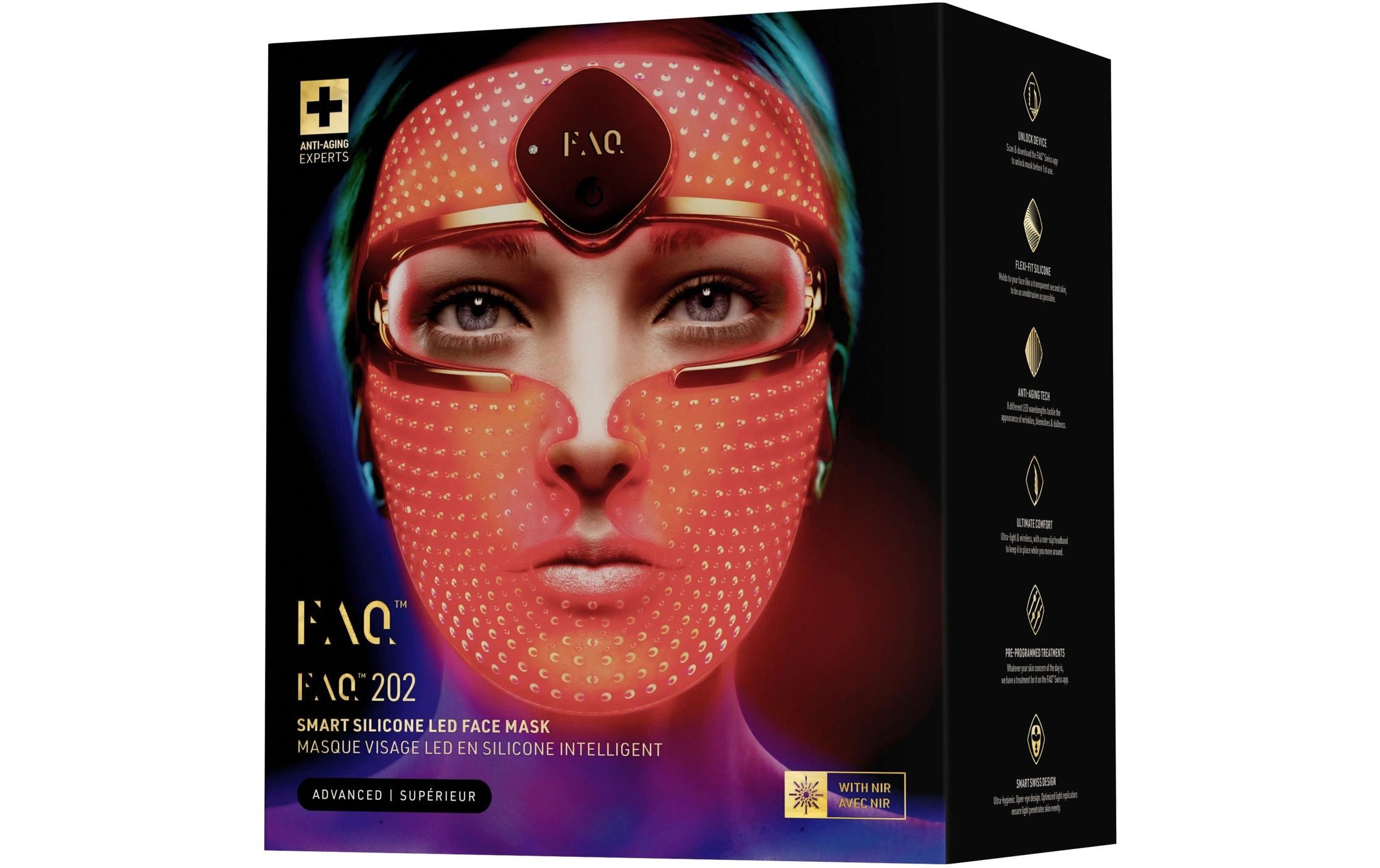 FOREO LED-Gesichtsmaske »FAQ™ 202 Smart Silicone LED Face Mask« LED Gesichtsmaske mit 8 Farben