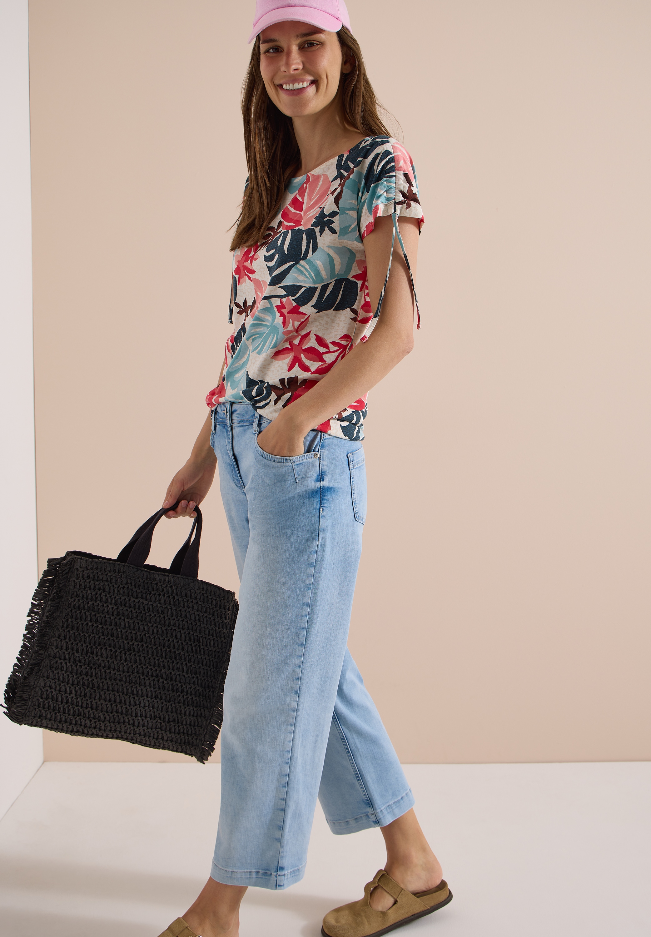 Cecil Print-Shirt Sommershirt, bedruckt, mit Modal, Rundhalsausschnitt