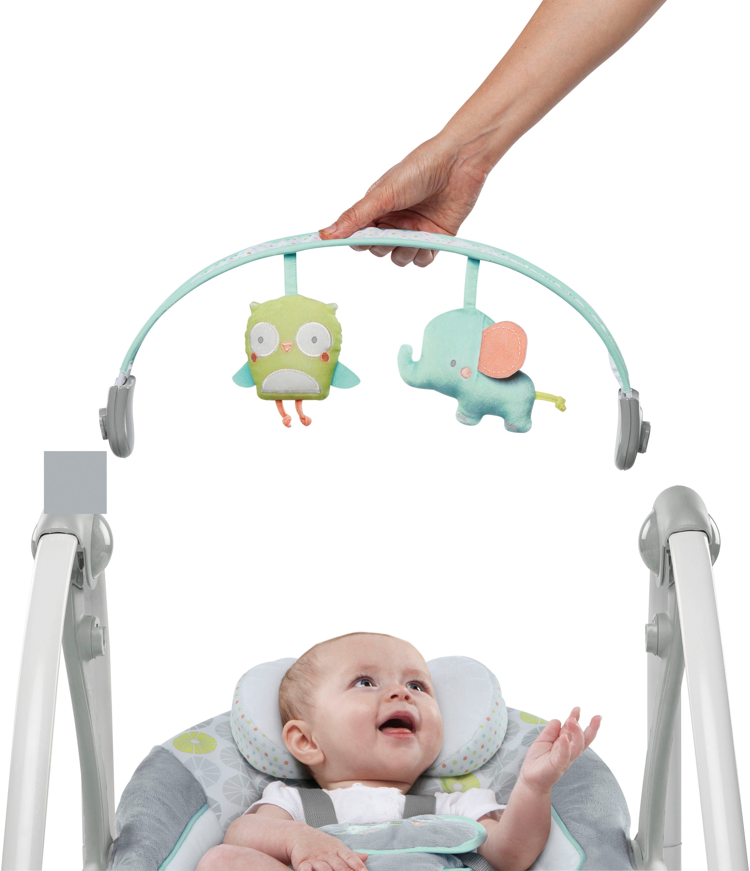 ingenuity Babyschaukel »Swing'n Go, Hugs & Hoots«, bis 9 kg, tragbar