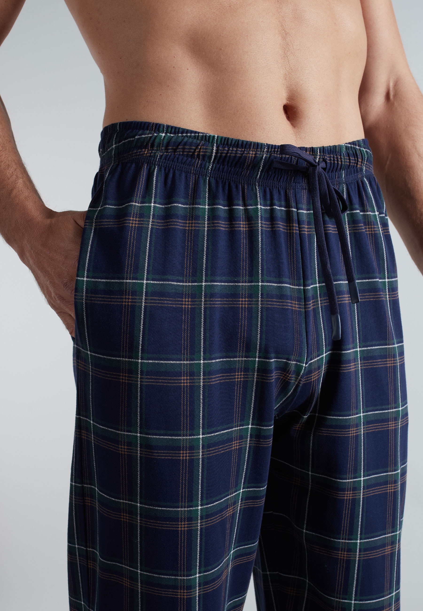 bugatti Bermuda  lang, kariert, bequem, weich, mit Kordelzug, Baumwolle