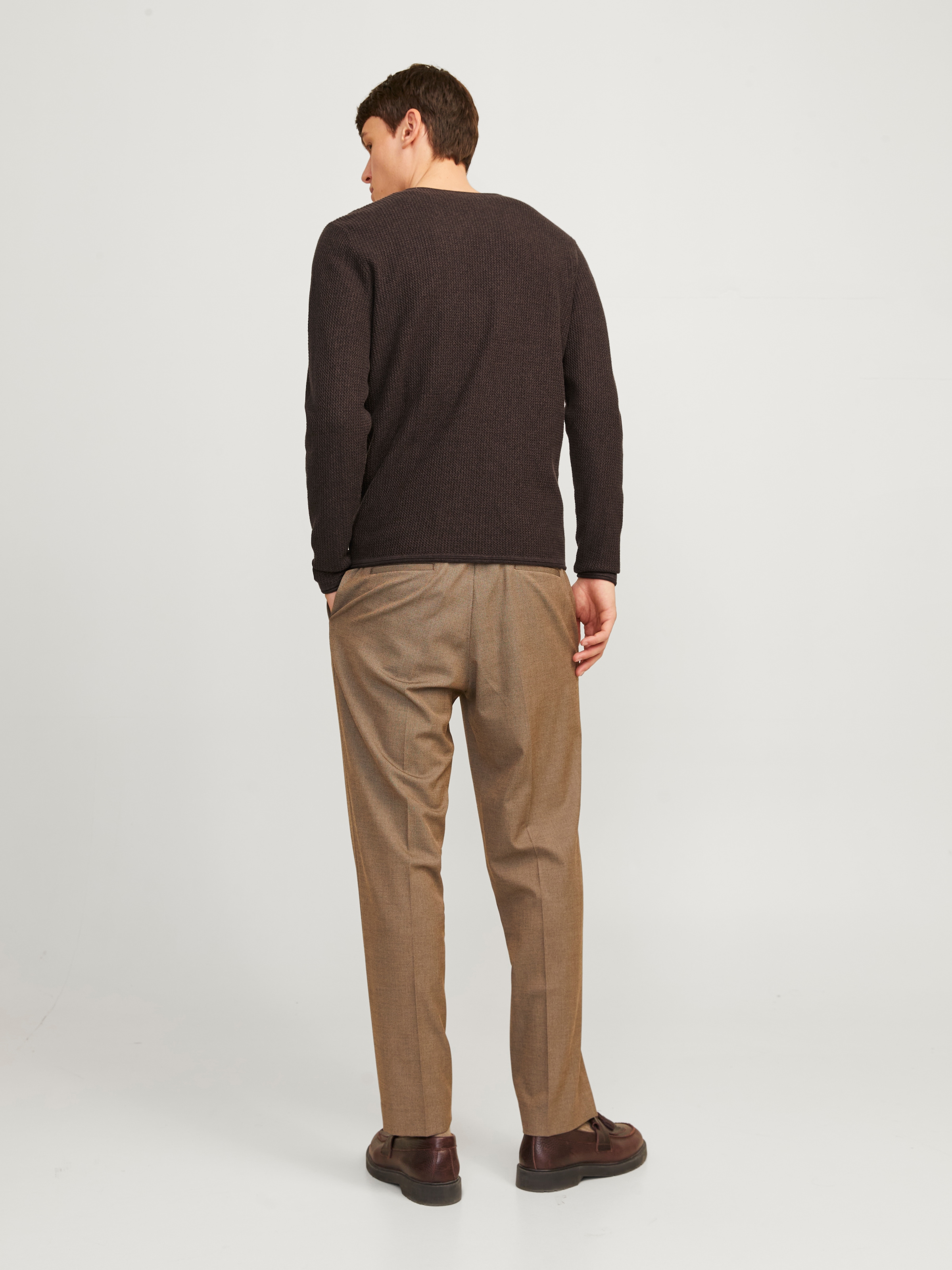 Jack & Jones Rundhalspullover »JJECOOPER KNIT CREW NECK NOOS«, in Strick Optik