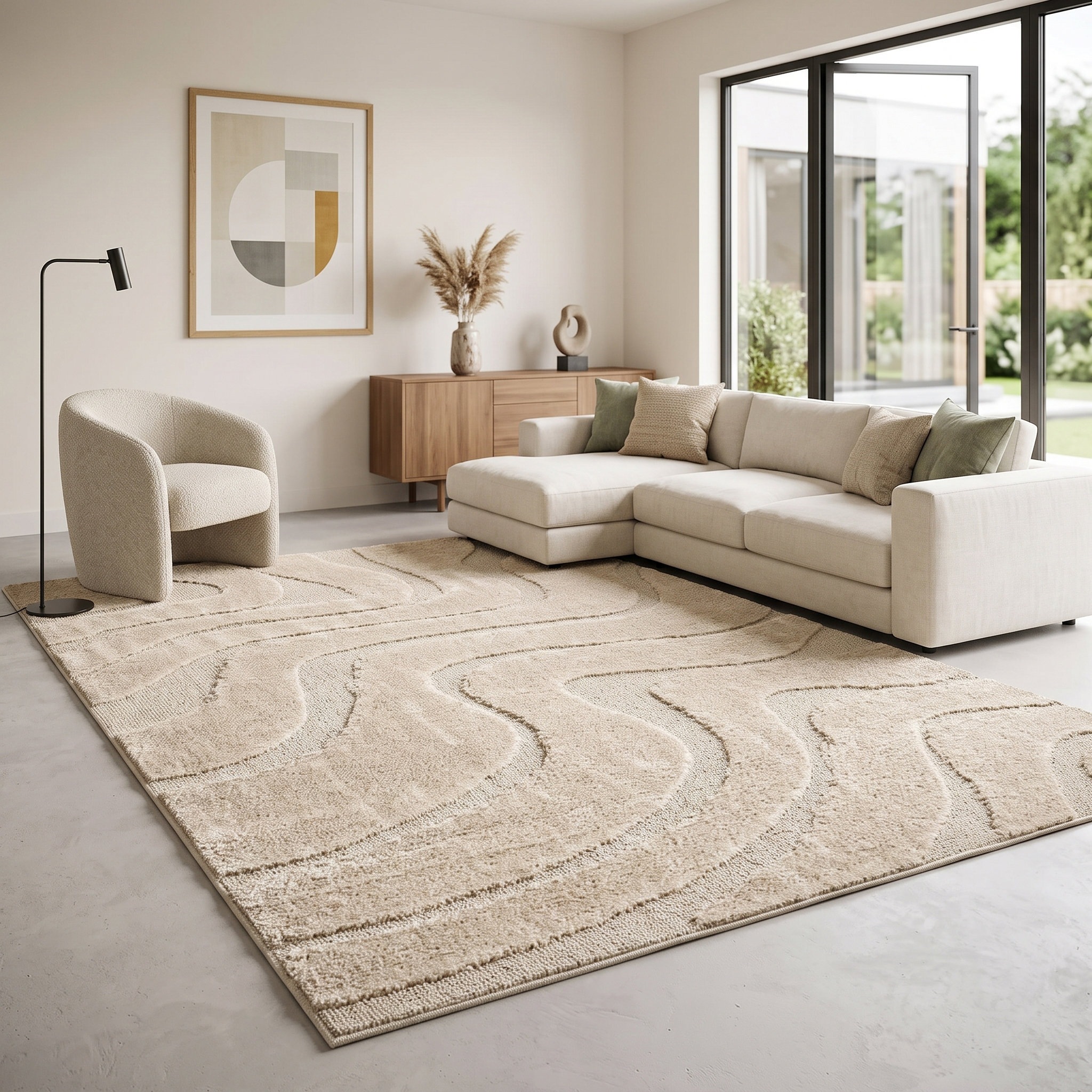 GOODproduct Teppich »Flowa, Wellenmuster, Hoch-Tief« rechteckig 20 mm Höhe Modernes Design, 3D Optik, Designteppich, Wohnzimmer