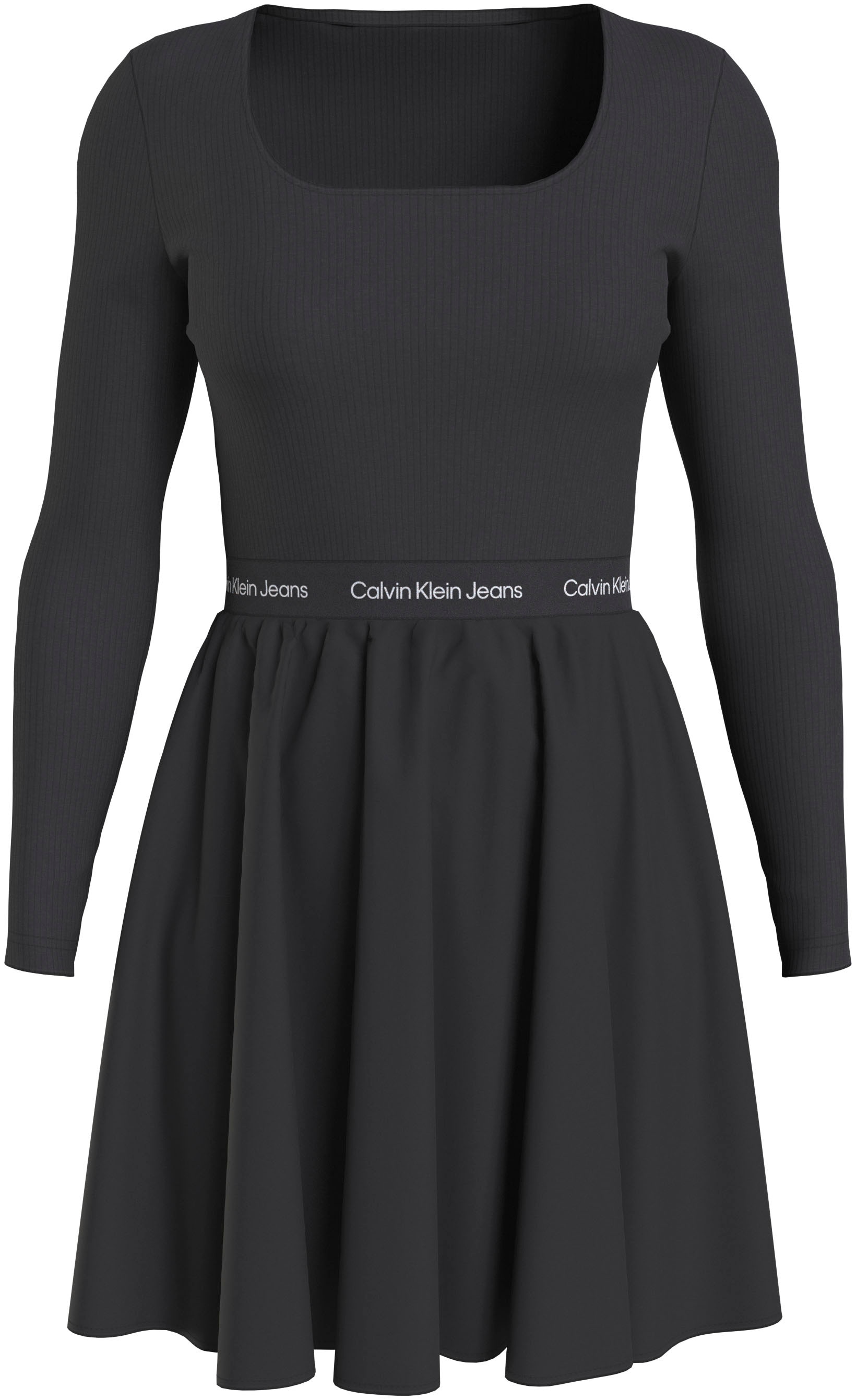 ♕ Calvin Klein Jeans Skaterkleid »LOGO ELASTIC LONG SLEEVE DRESS«  versandkostenfrei auf | Shirtkleider