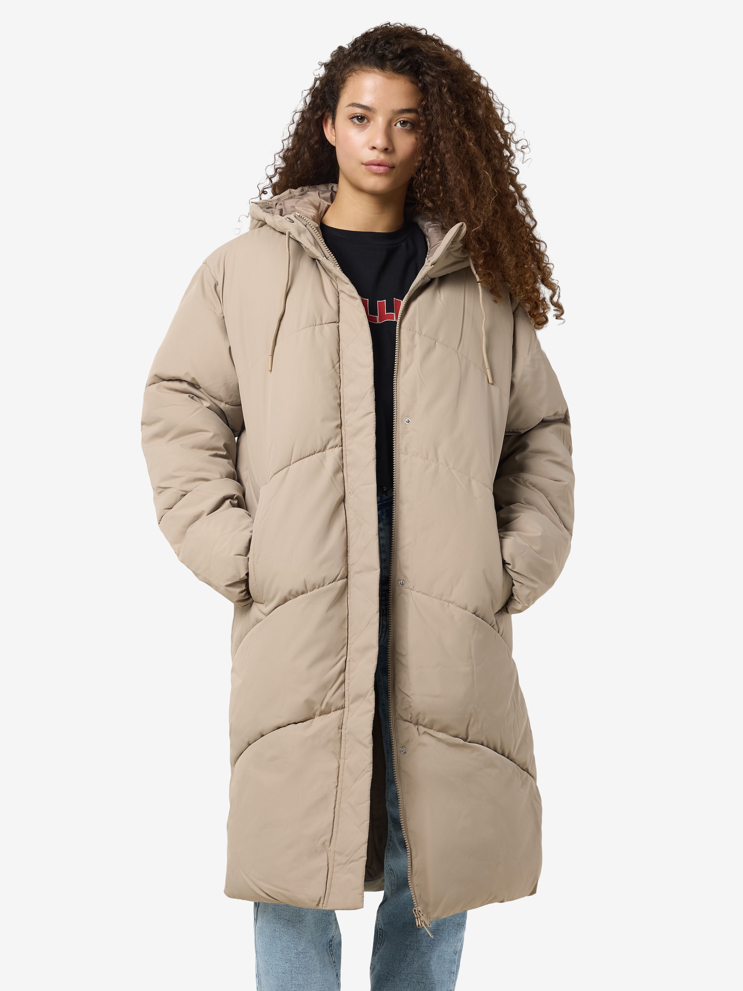 Noisy may Veste matelassée »NMTENNA L/S LONG JACKET NOOS« mit Kapuze