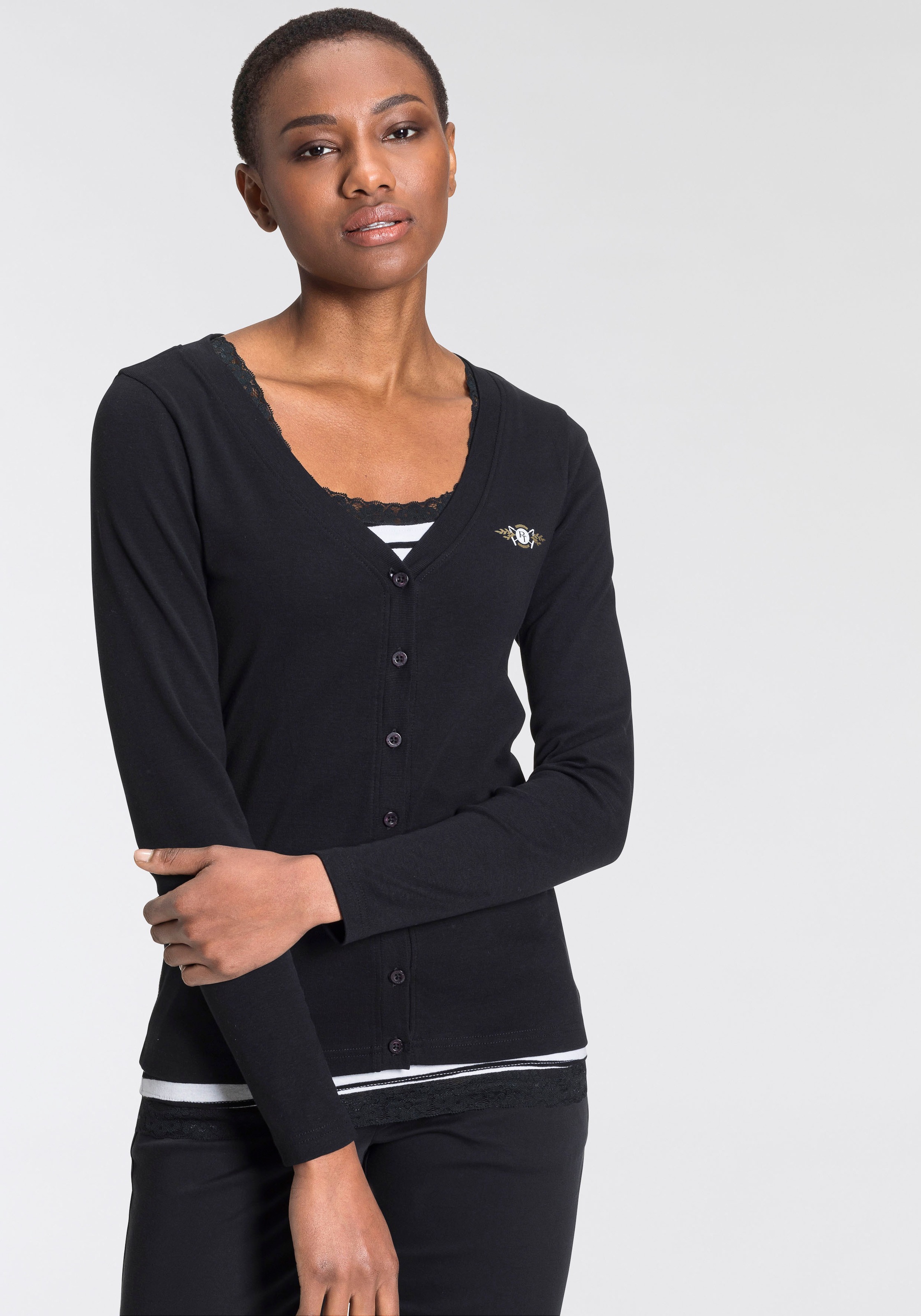 Image of TOM TAILOR Polo Team Shirtjacke, (Packung, 2 tlg., mit Top), im Set mit sommerlichem Top bei Ackermann Versand Schweiz