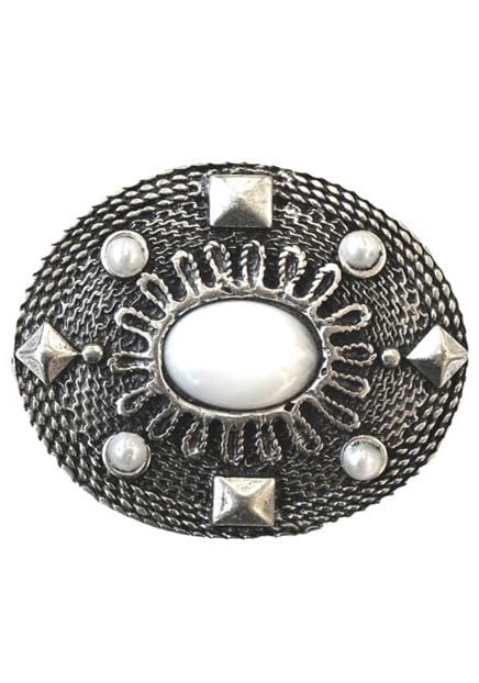 Image of Rettungsring Gürtel Gürtelschnalle Wechselschnalle "Oval Mit Weissem Stein"
