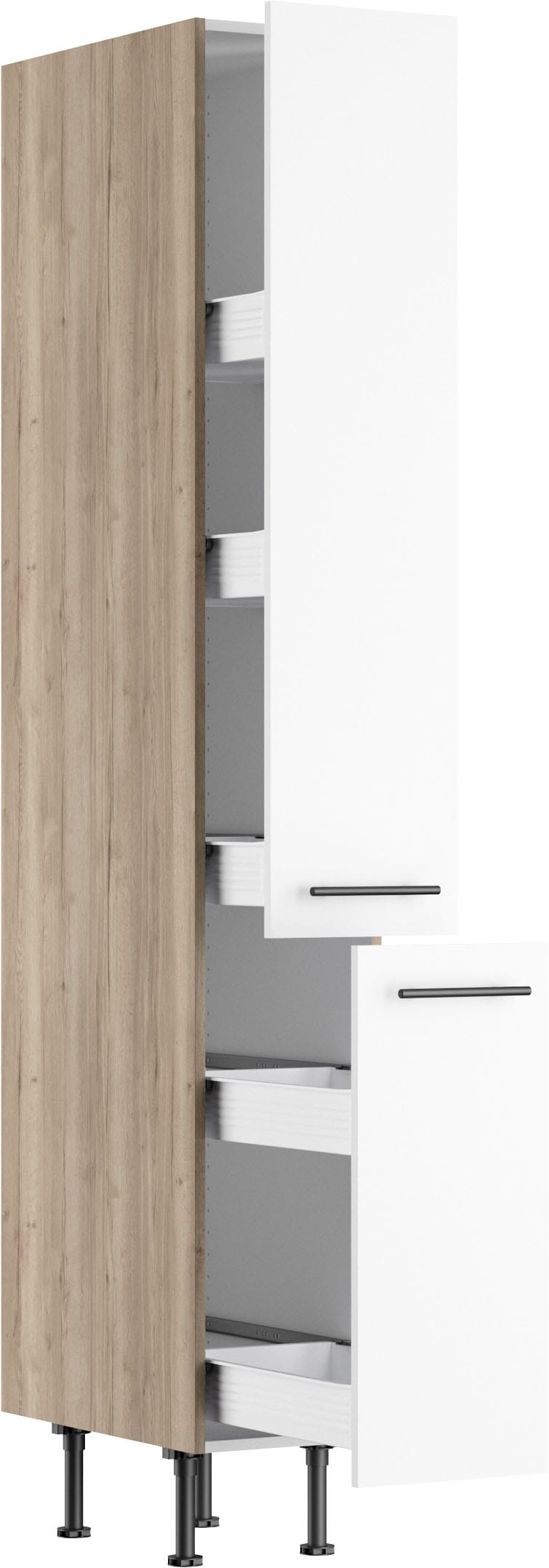 OPTIFIT Armoire à pharmacie Largeur 30 cm, avec 2 tiroirs, pieds réglables en hauteur