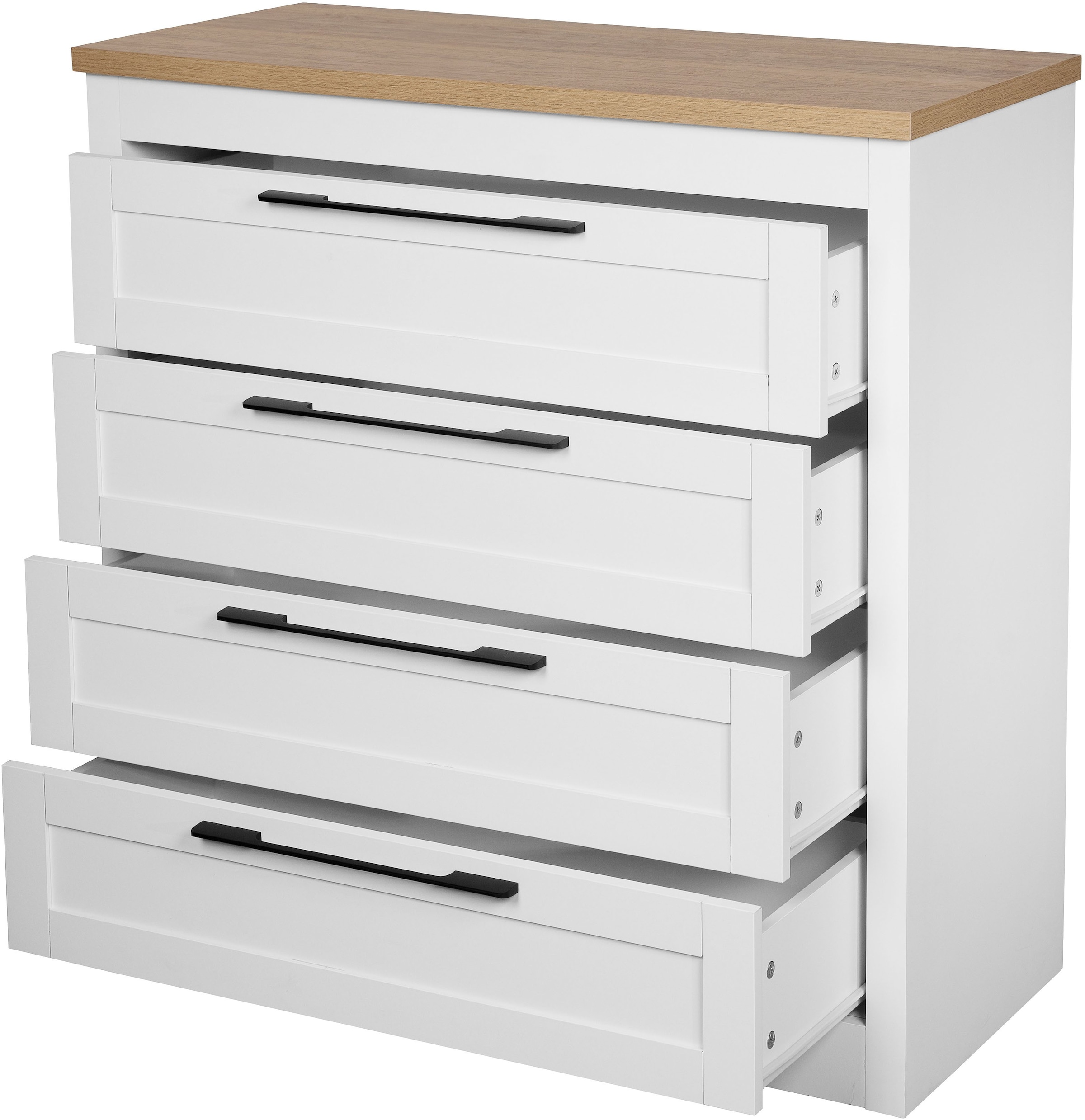 GOODproduct Schubkastenkommode »Büsum Schlafzimmer Schrank Wäscheschrank« Sideboard mit 4 Schubladen im Landhaus Design Bestseller