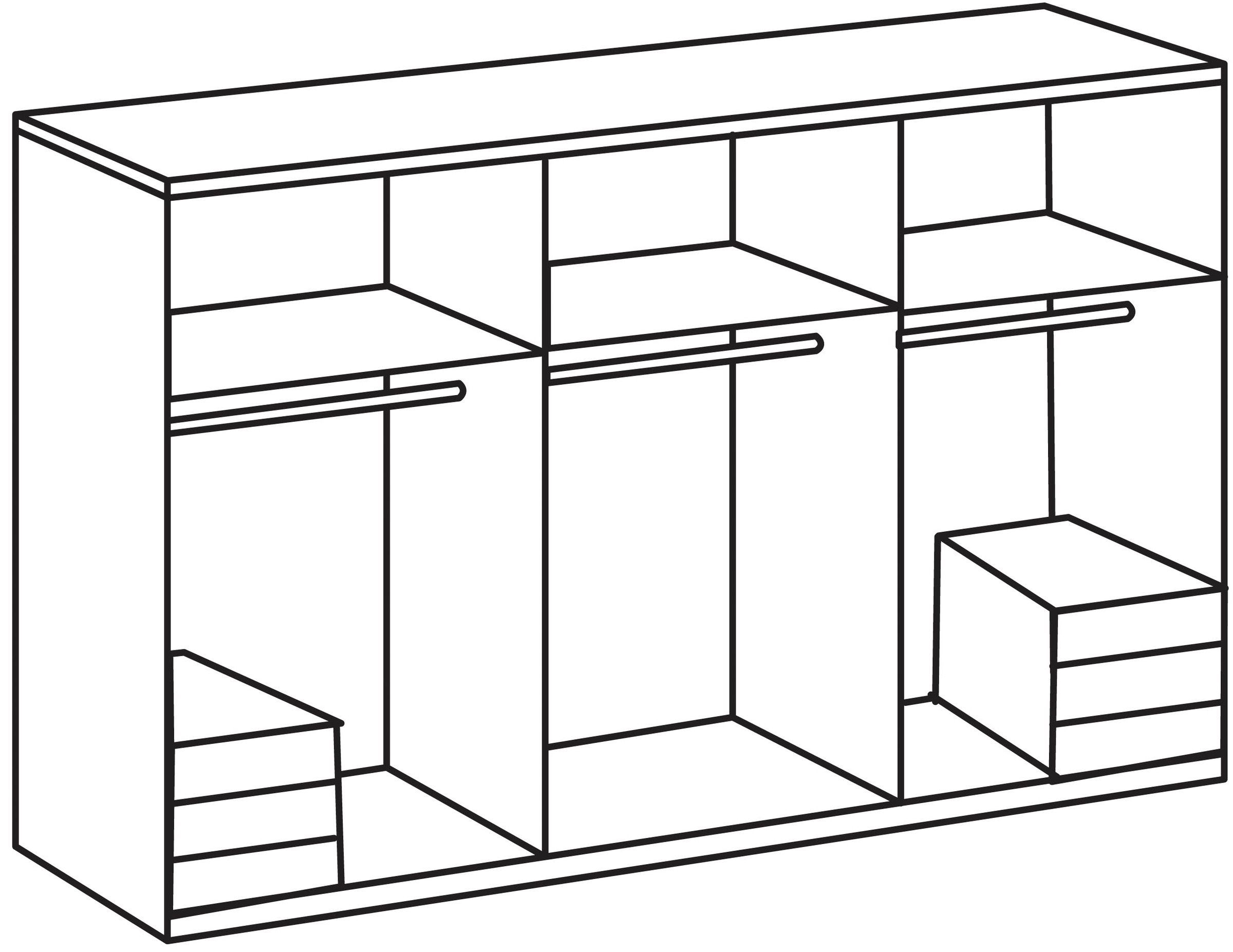 Wimex Kleiderschrank »Level by fresh to go«, mit Spiegeltüren und Schubladen