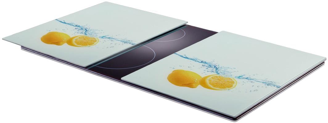 Zeller Present Schneide- und Abdeckplatte »Lemon Splash«, (Set, 2 tlg.), aus ESG-Sicherheitsglas hergestellt