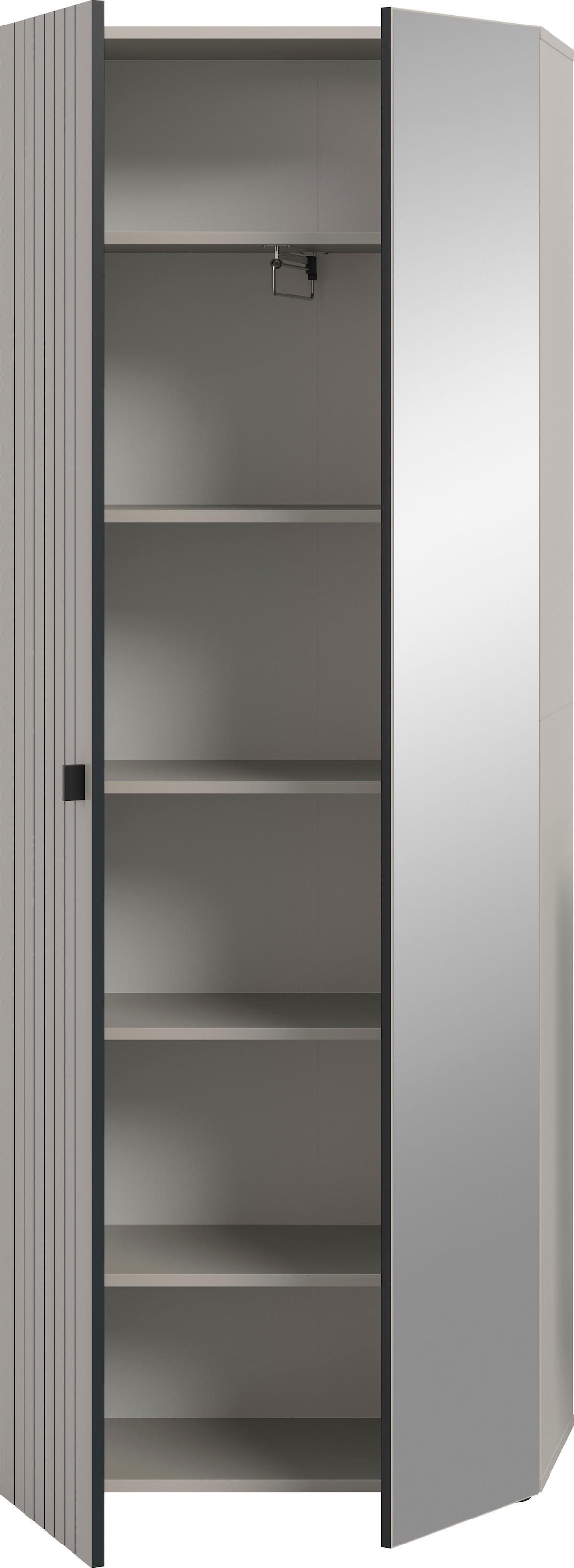 Home affaire Garderobenschrank »TATIO, Höhe 192 cm, Rillenoptik, Spiegeltür« 1 Stk. tlg. Garderobenschrank, Flurschrank, Dielenschrank