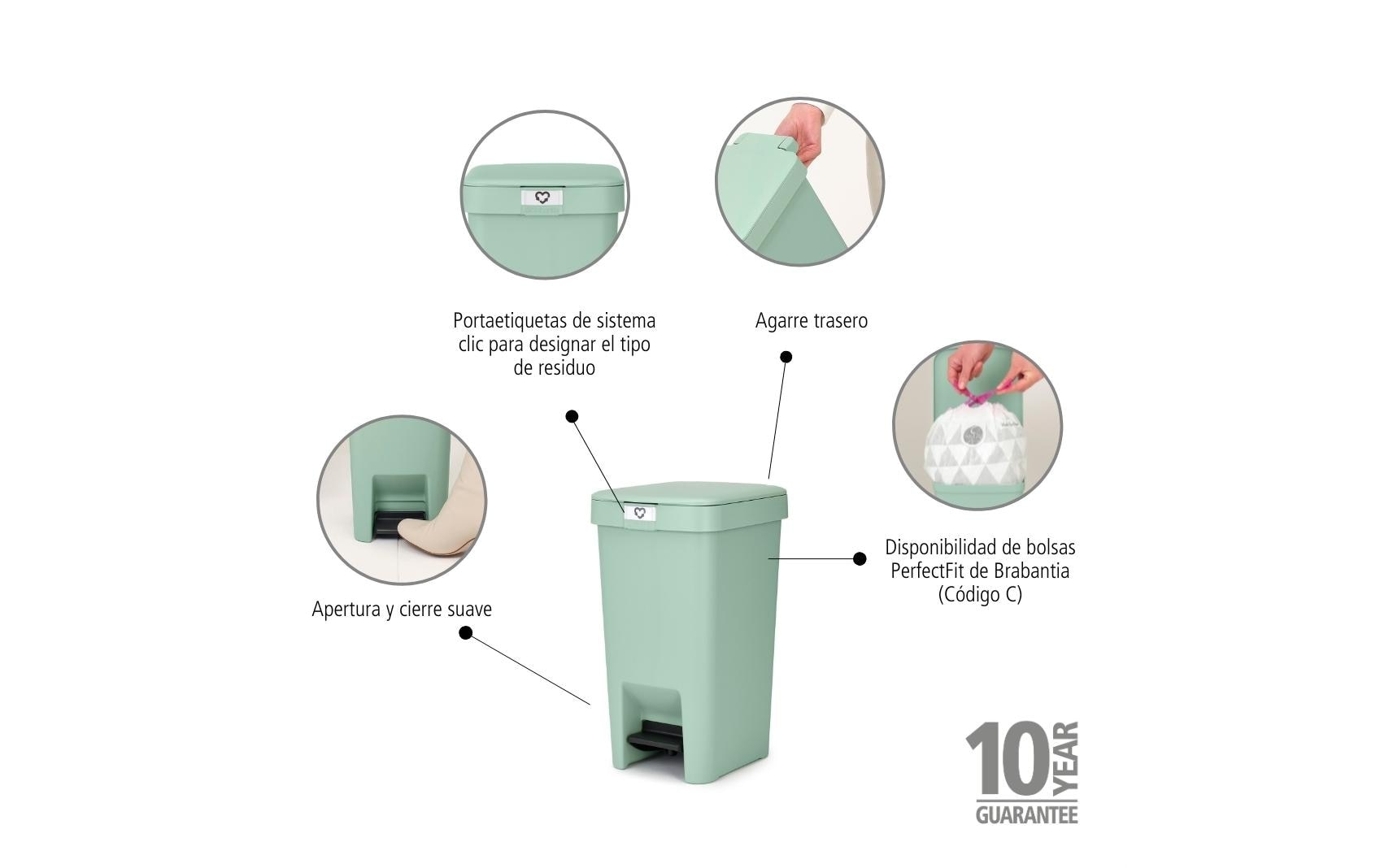 Brabantia Mülleimer »StepUp 10 l«, 1 Behälter