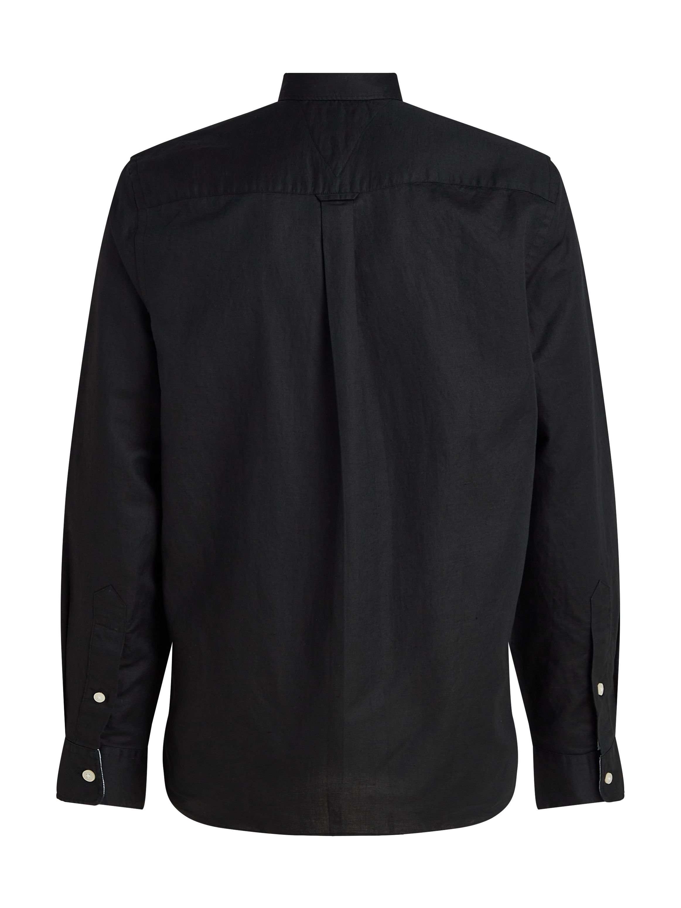 Tommy Hilfiger Langarmhemd »LINEN BLEND SOLID RF SHIRT«, mit Button-down-Kragen