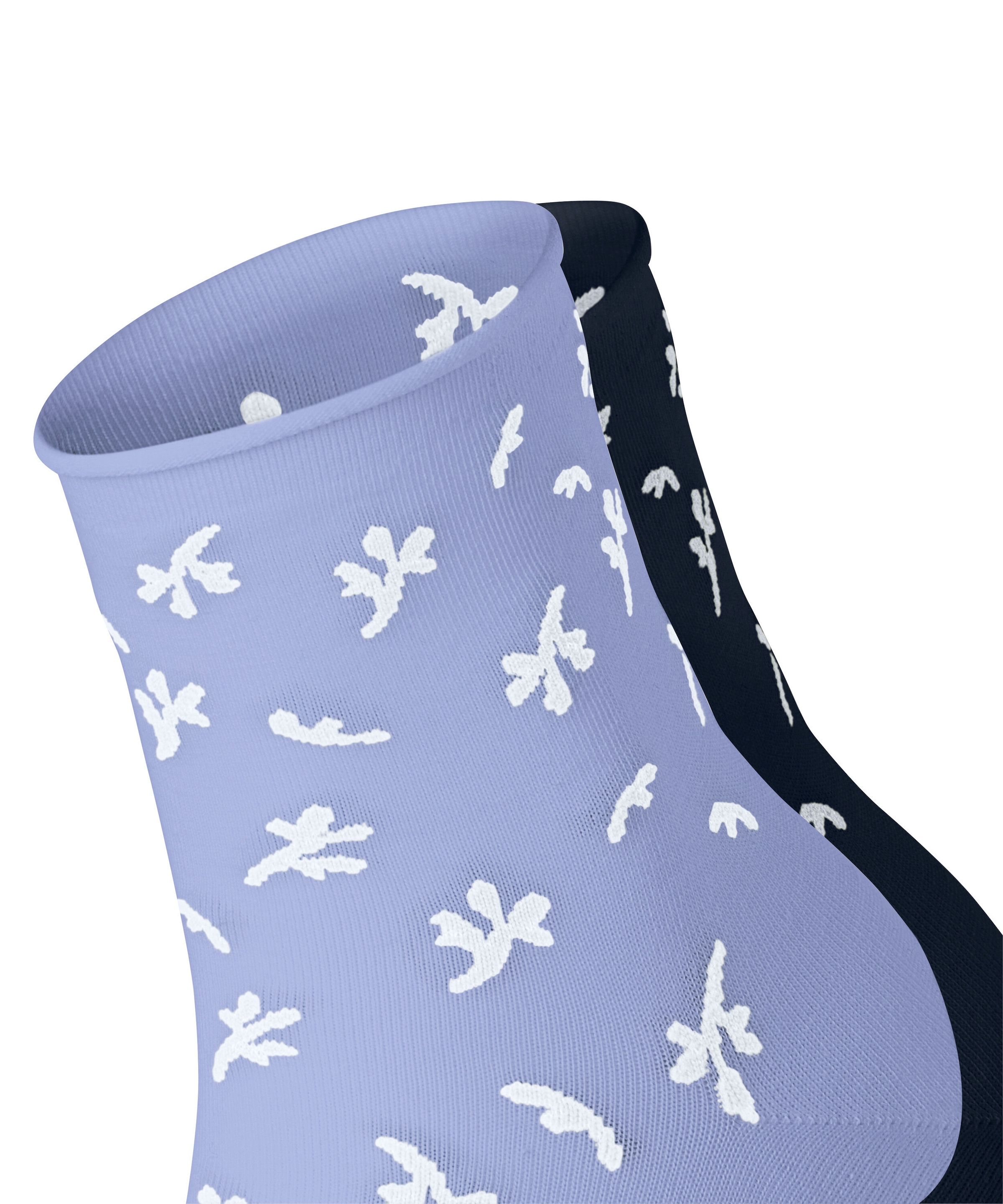 Esprit Chaussettes courtes »Twig« 2 paires,  Avec petit bord roulé, motif floral
