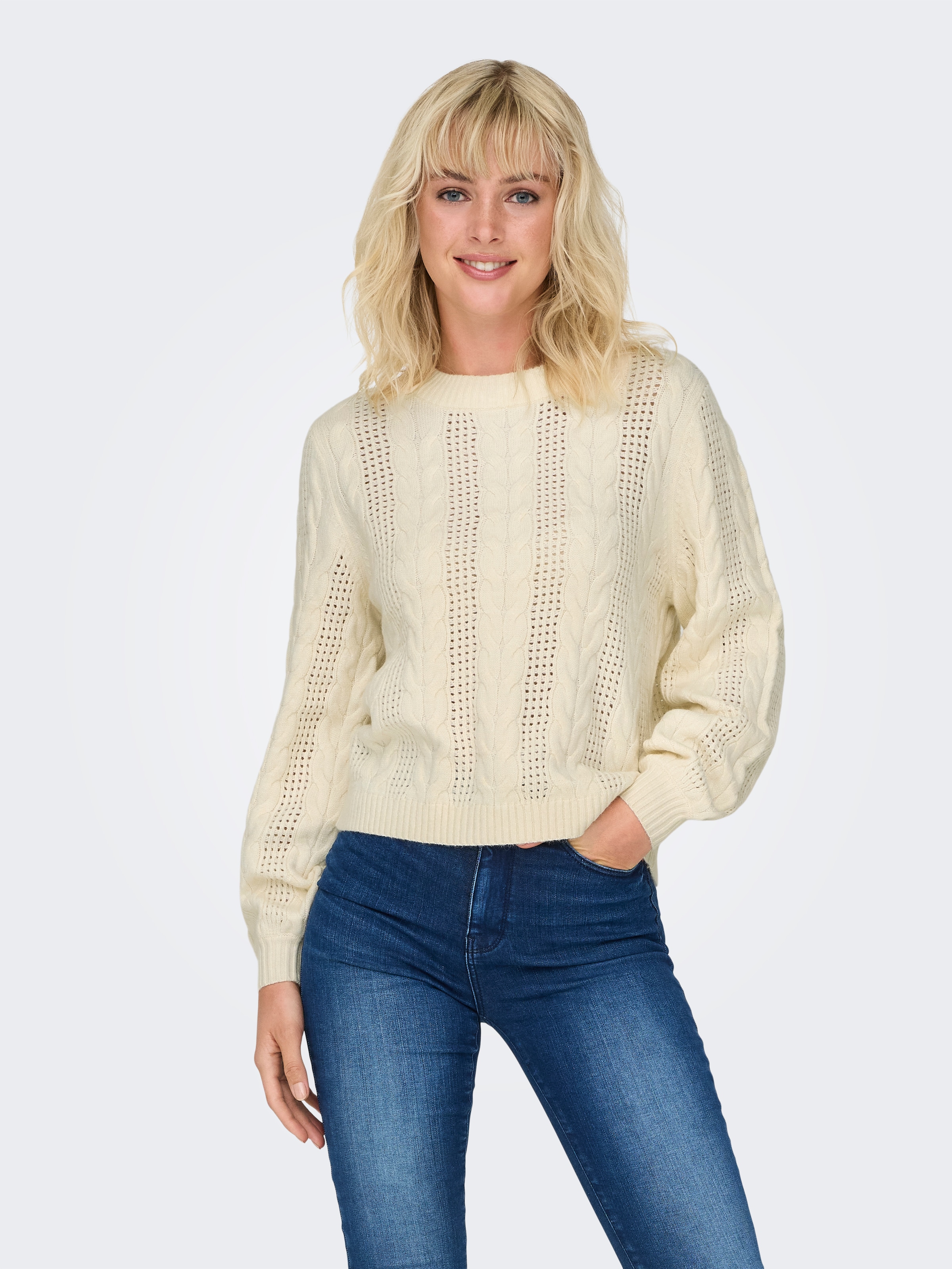 ONLY Rundhalspullover »ONLRUBINA LS CABLE O-NECK KNT NOOS«