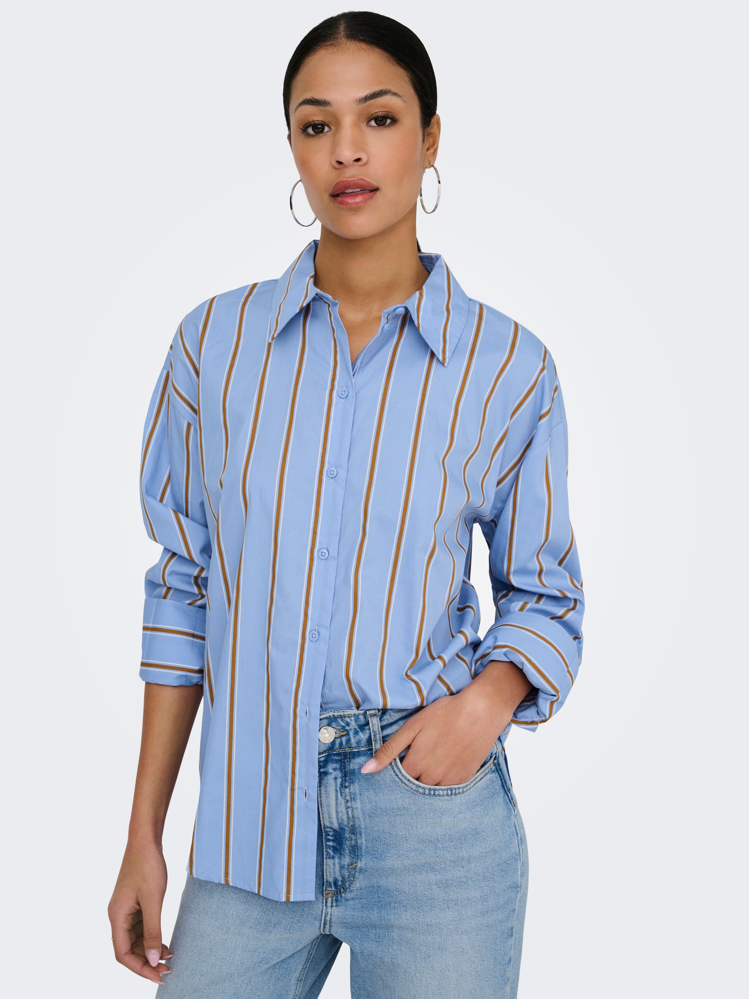 Image of JDY Langarmbluse "JDYSERENA L/S SHIRT WVN NOOS" Baumwolle, loose fit