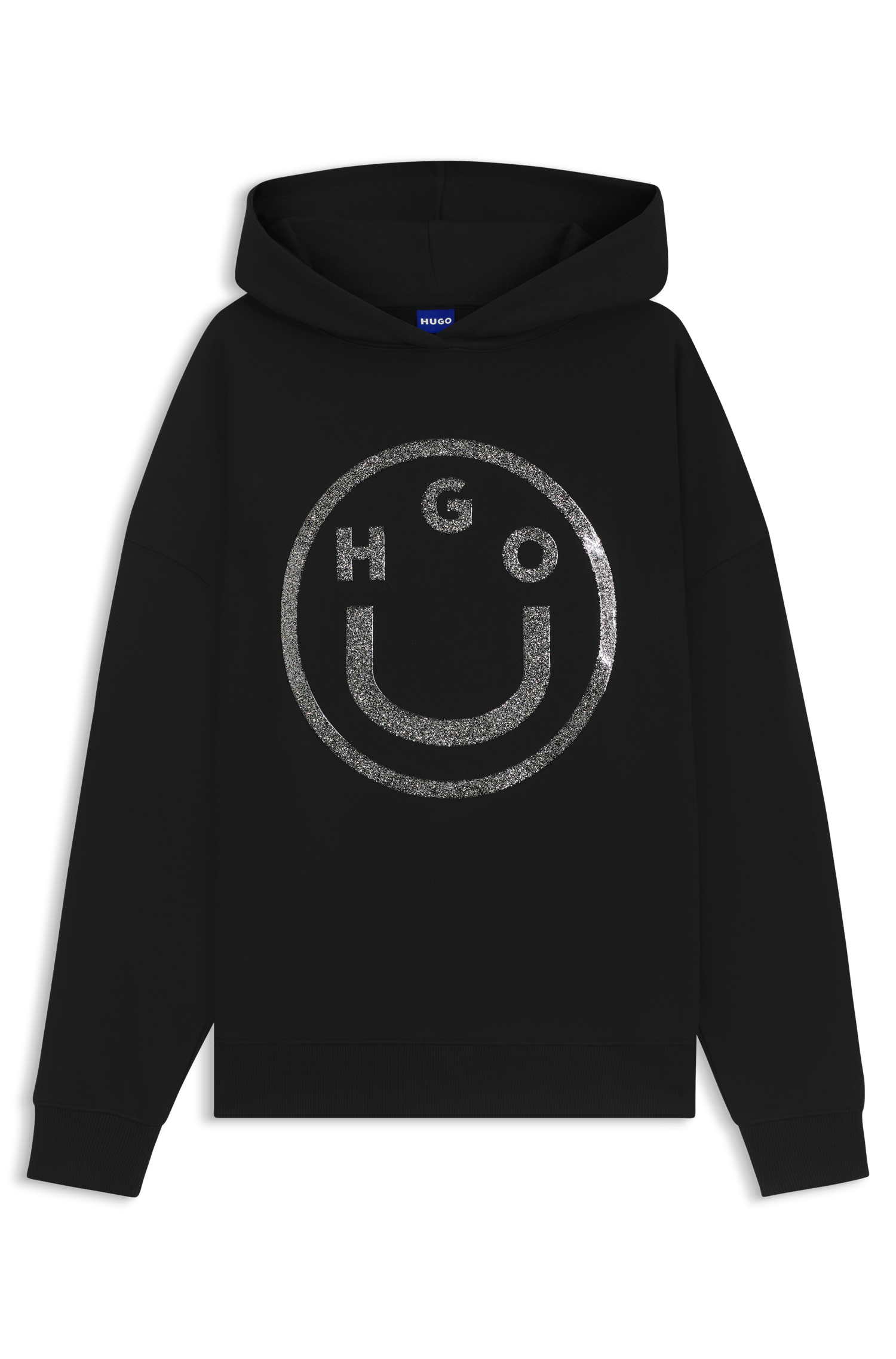 HUGO Blue Hoodie »Dolasa« Relaxed Fit, mit glänzendem Frontprint