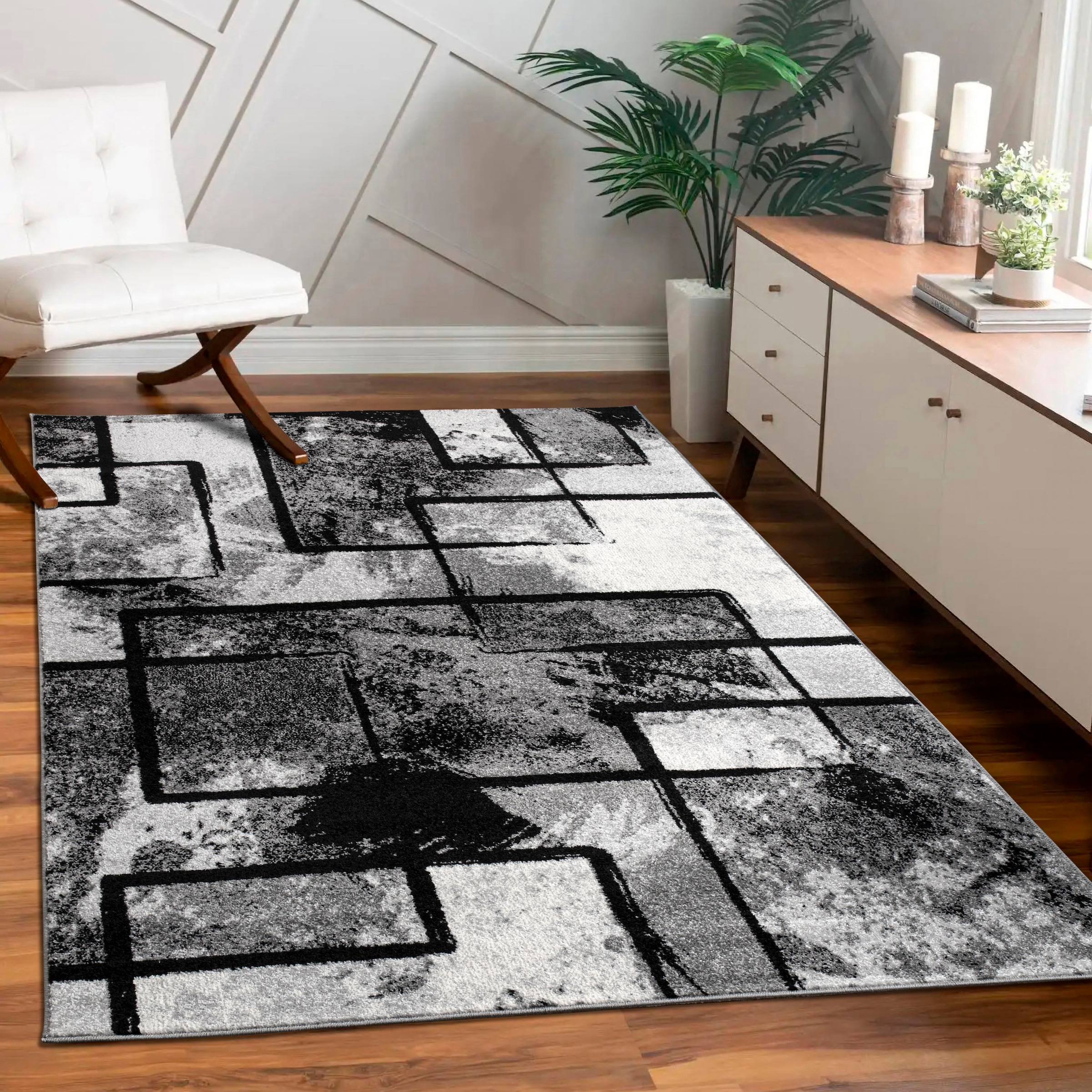 Image of Paco Home Teppich "Mondial 101" rechteckig 13 mm Höhe Kurzflor, modernes abstraktes Design