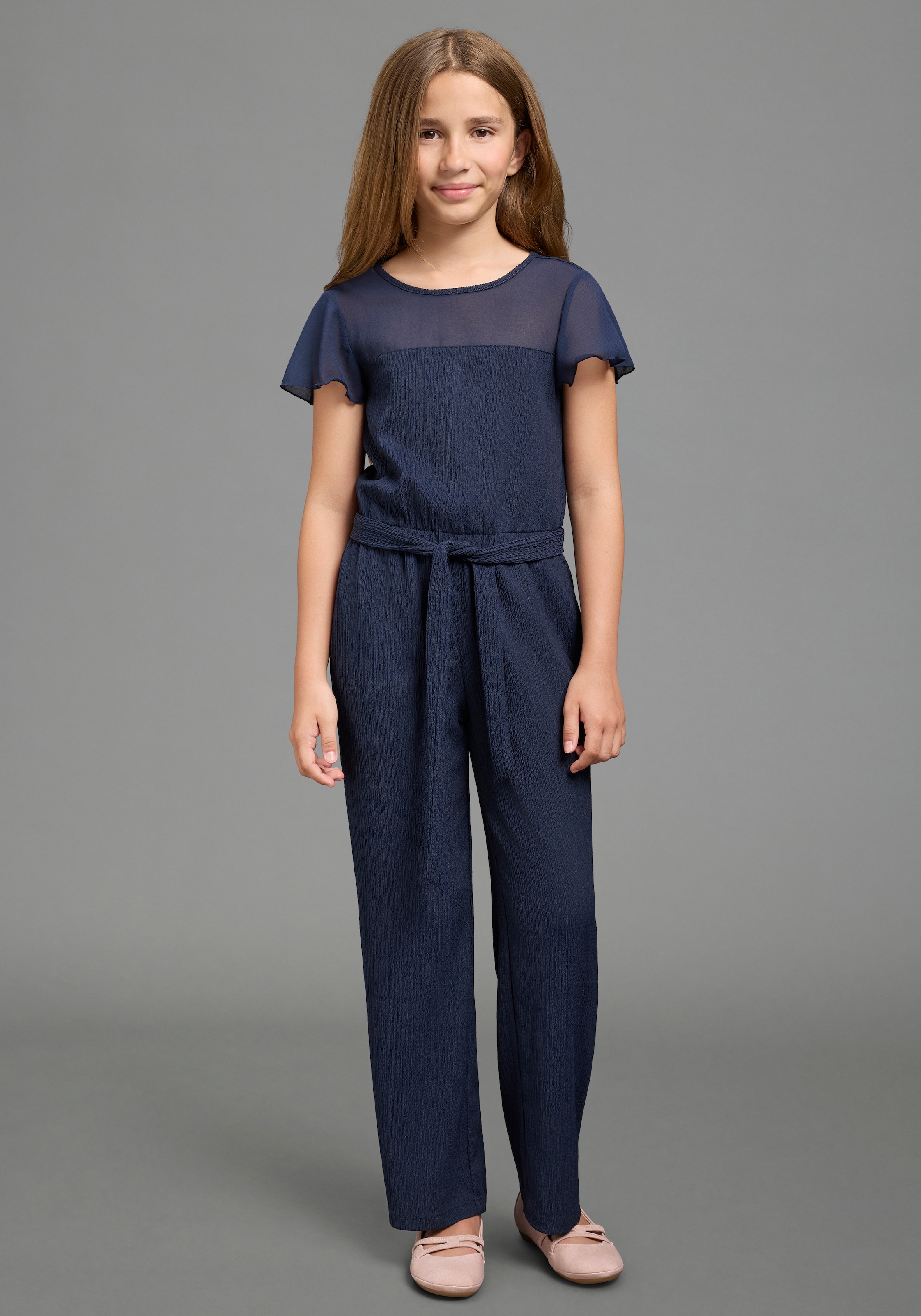 Image of KIDSWORLD Jumpsuit "Festlicher Jumpsuit mit Chiffon-Ärmeln" Festlicher Einteiler mit Chiffon, mit Babylock-Ärmelabschluss