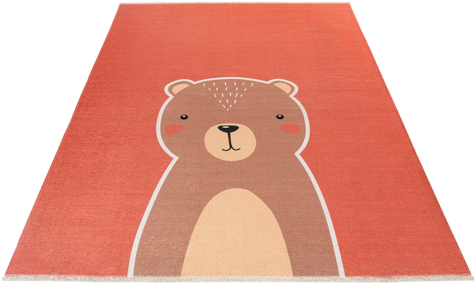 Image of Obsession Kinderteppich »My Greta 619«, rechteckig, 6 mm Höhe, Kurzflor, Motiv Bär, mit Fransen, Kinderzimmer bei Ackermann Versand Schweiz