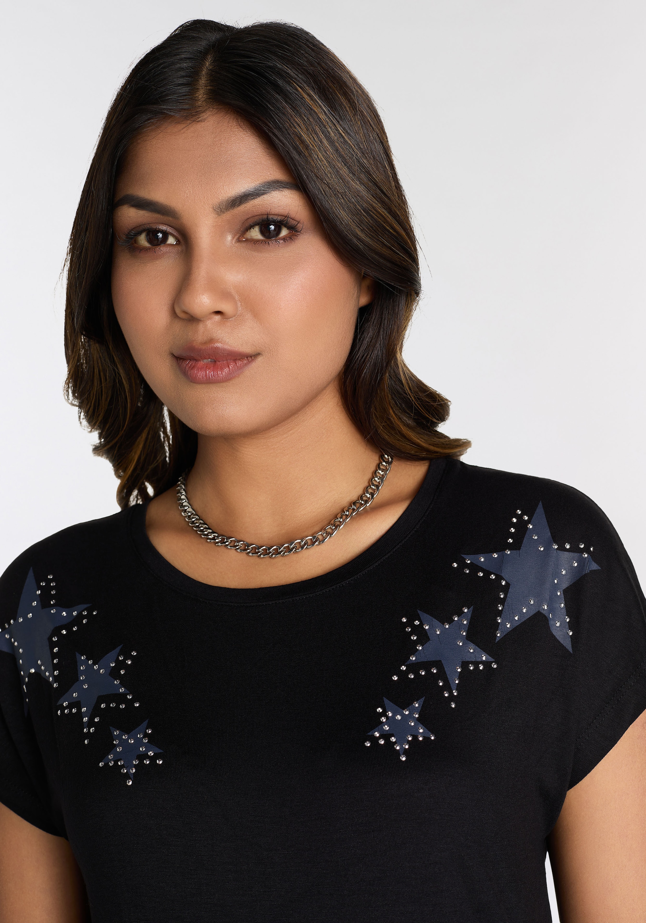 Laura Scott Kurzarmshirt, mit stylischen Sternen - NEUE KOLLEKTION