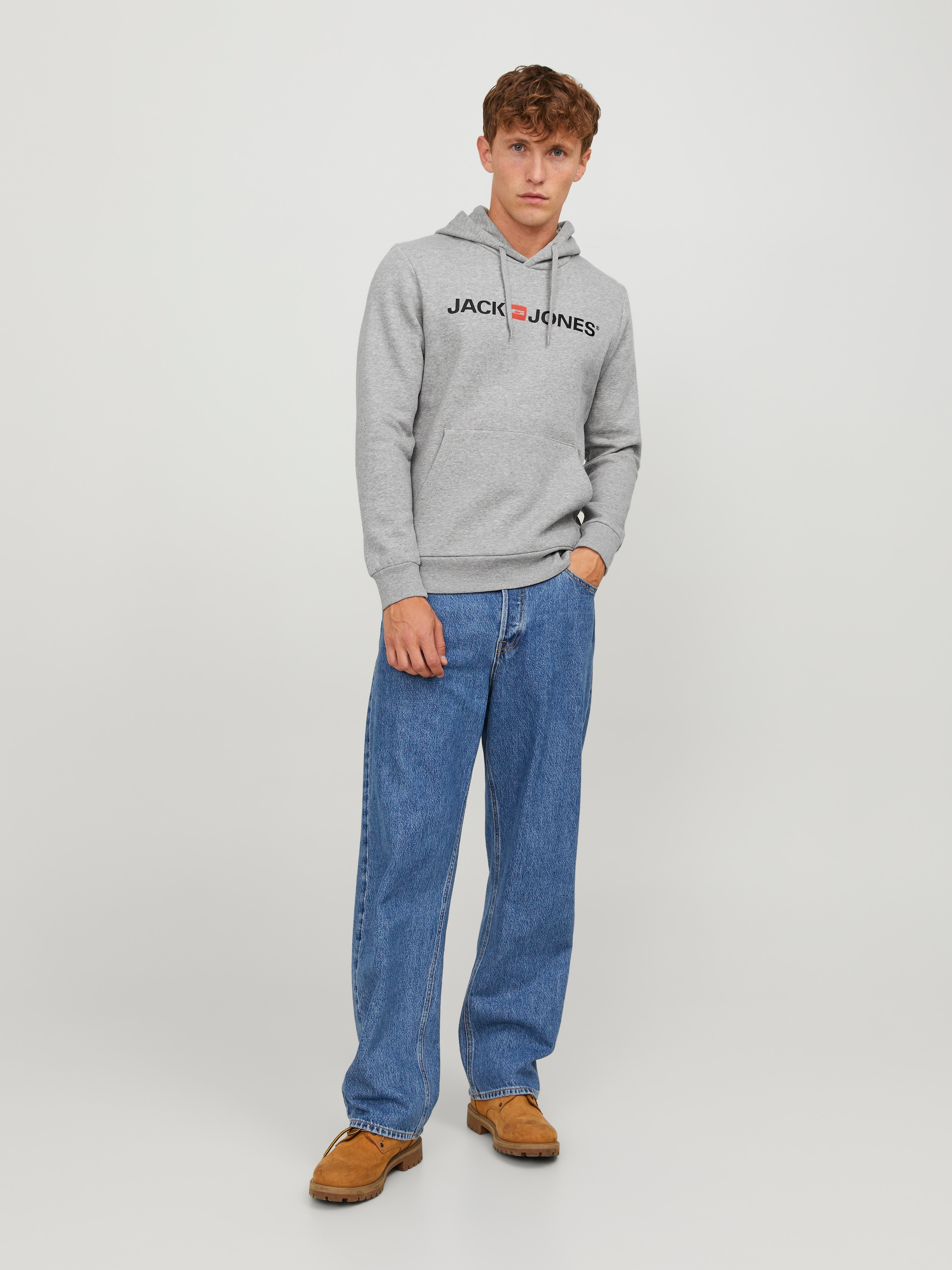Jack & Jones Kapuzensweatshirt »JJECORP Hoodie mit Logo und hohem Tragekomfort« bedruckt, casual, regular fit, Baumwollmischung, Rundhals