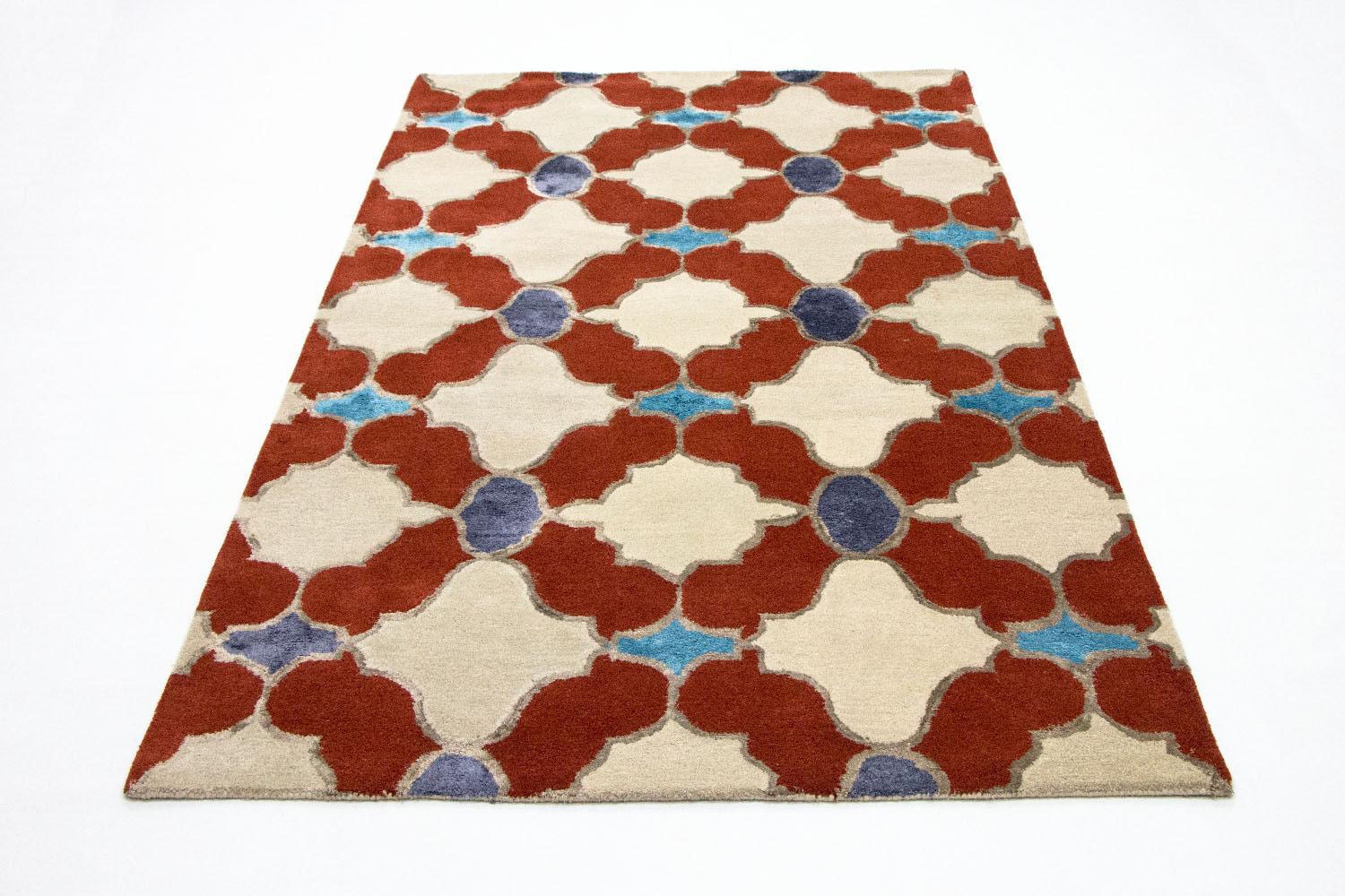 morgenland Wollteppich »Designer Teppich handgetuftet beige«, rechteckig  kaufen | Kurzflor-Teppiche
