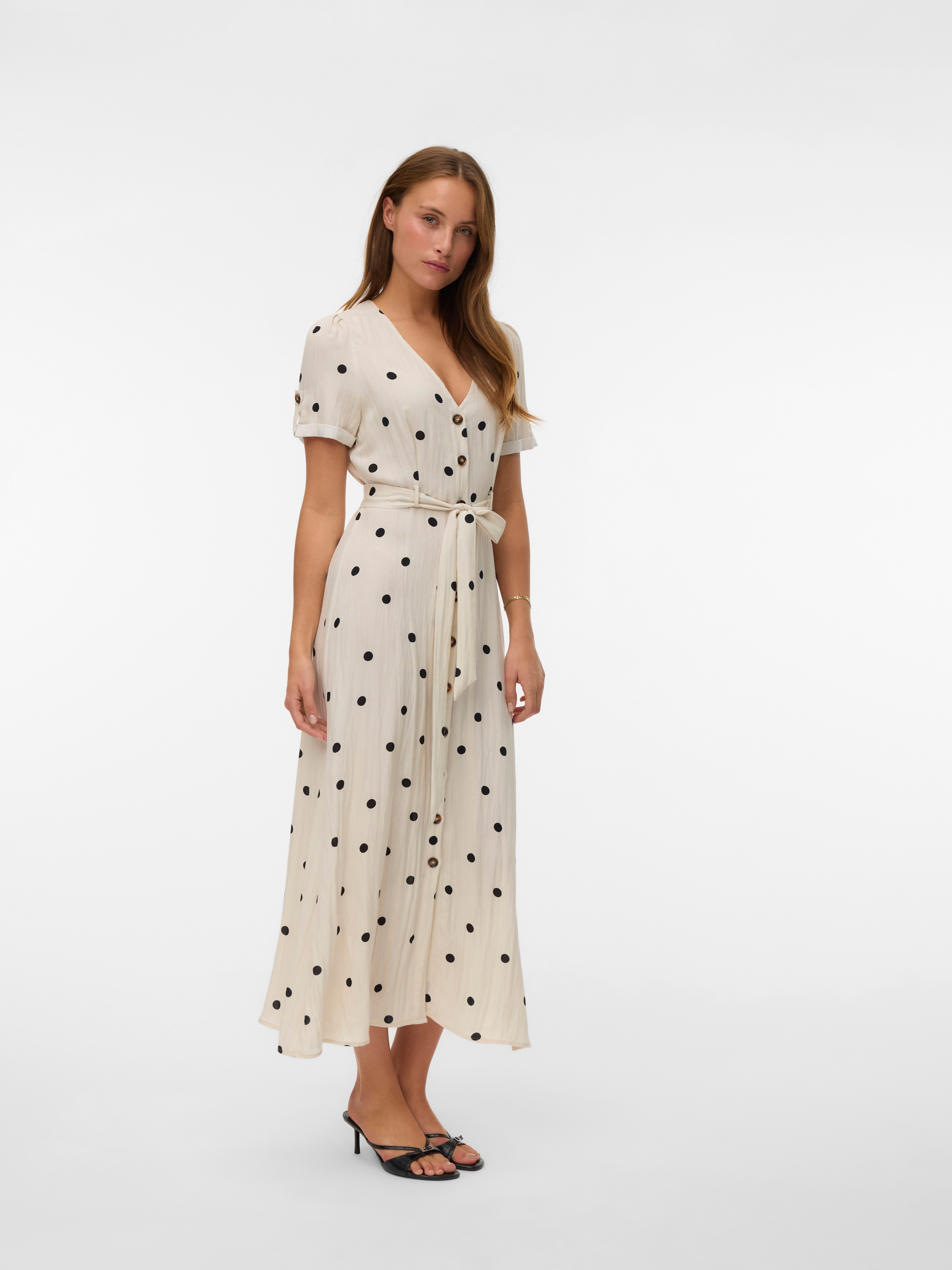 Image of Vero Moda Sommerkleid "VMJOAN S/S 7/8 SHIRT DRESS WVN BTQ" Viskosemischung