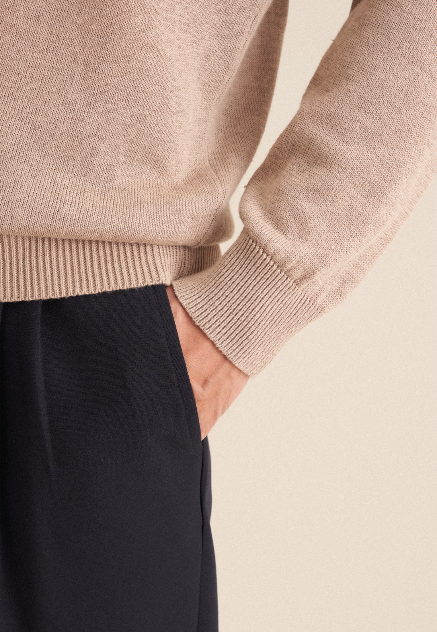 seidensticker Strickpullover »Regular« Langarm Kragen Uni