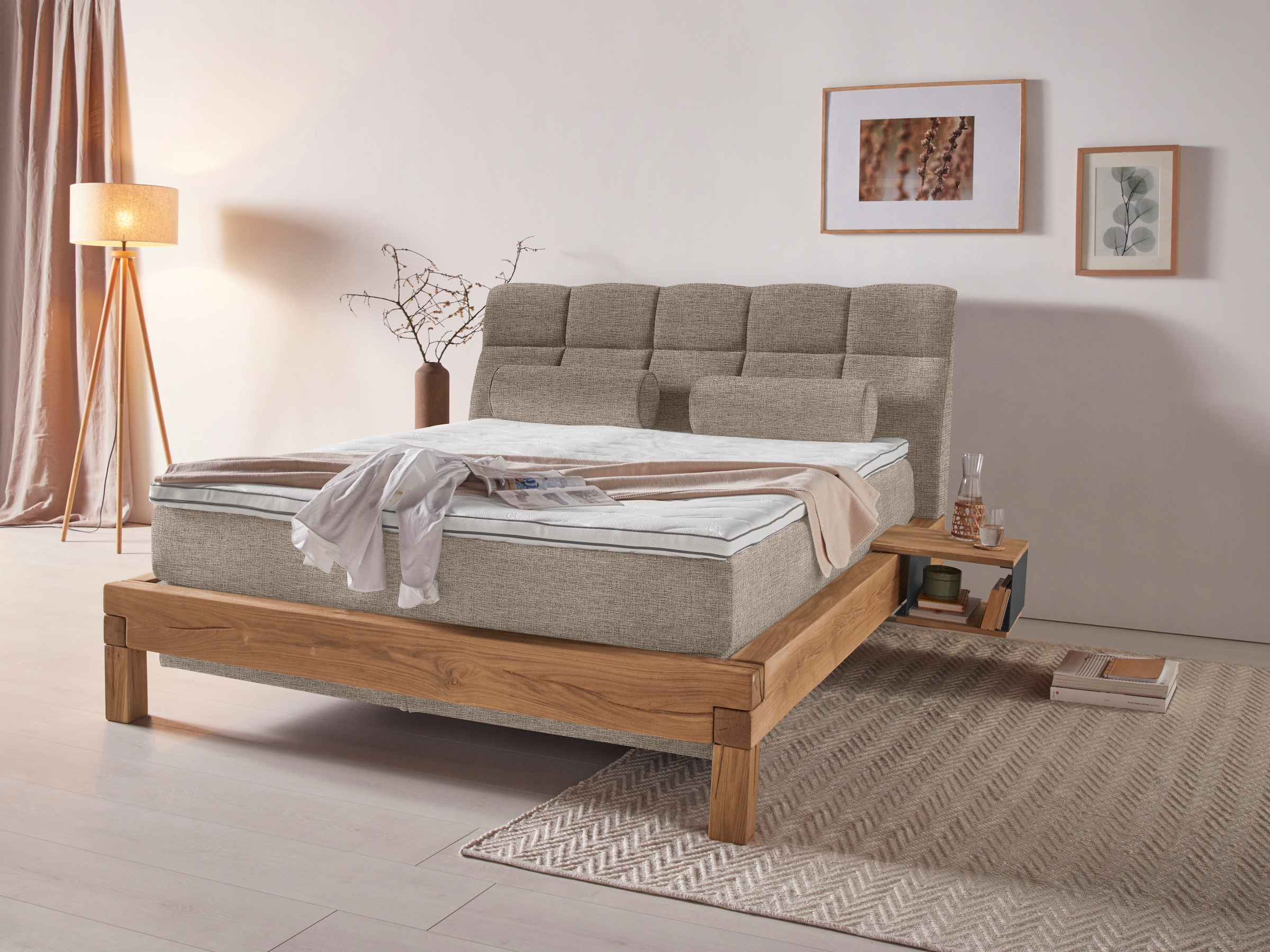 Boxspringbett »Villads«, Liegefläche: 160/200 cm aus Balkeneiche,...