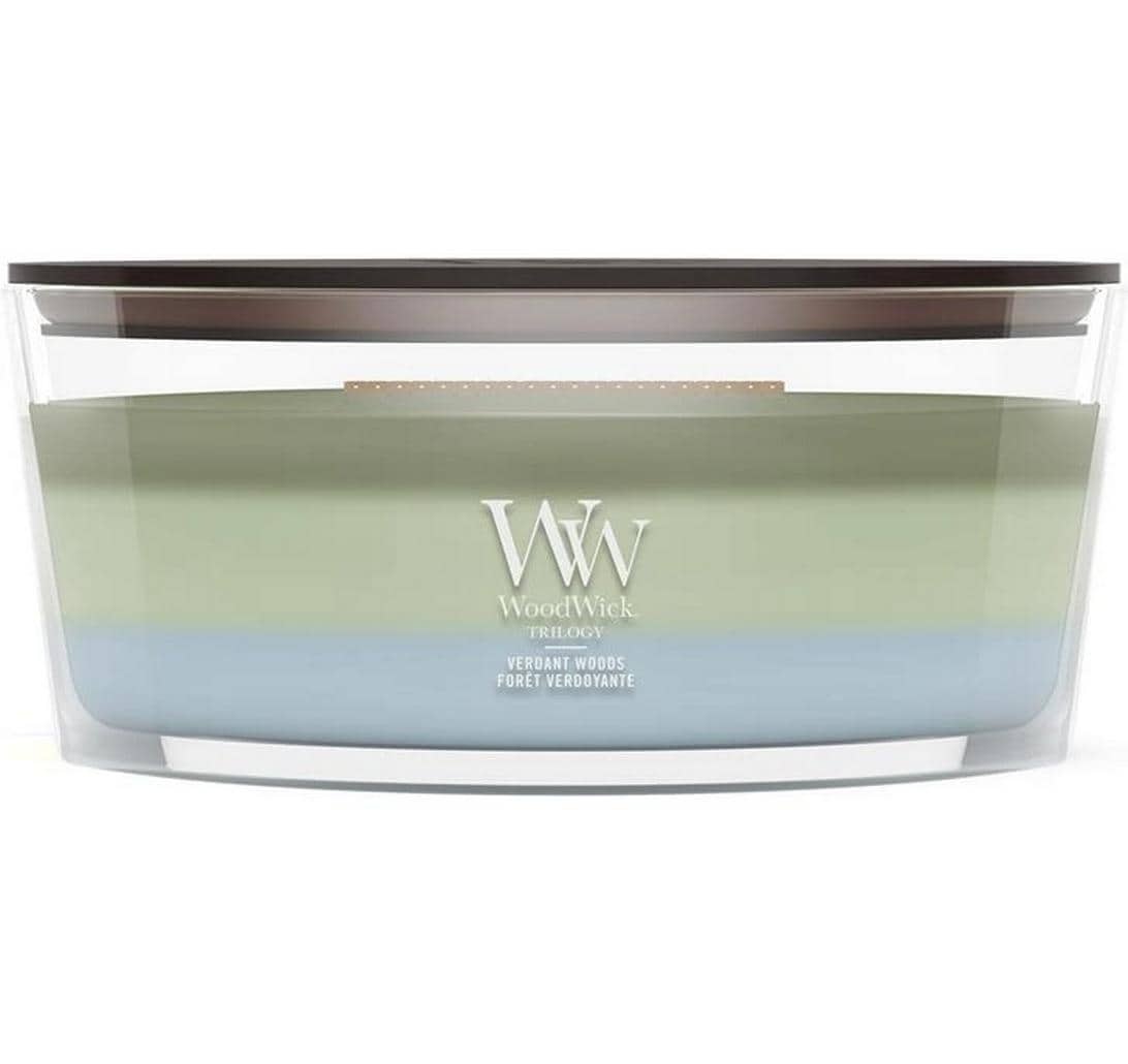 Image of Woodwick Duftkerze "Verdant Woods Trilogy Ellipse"
