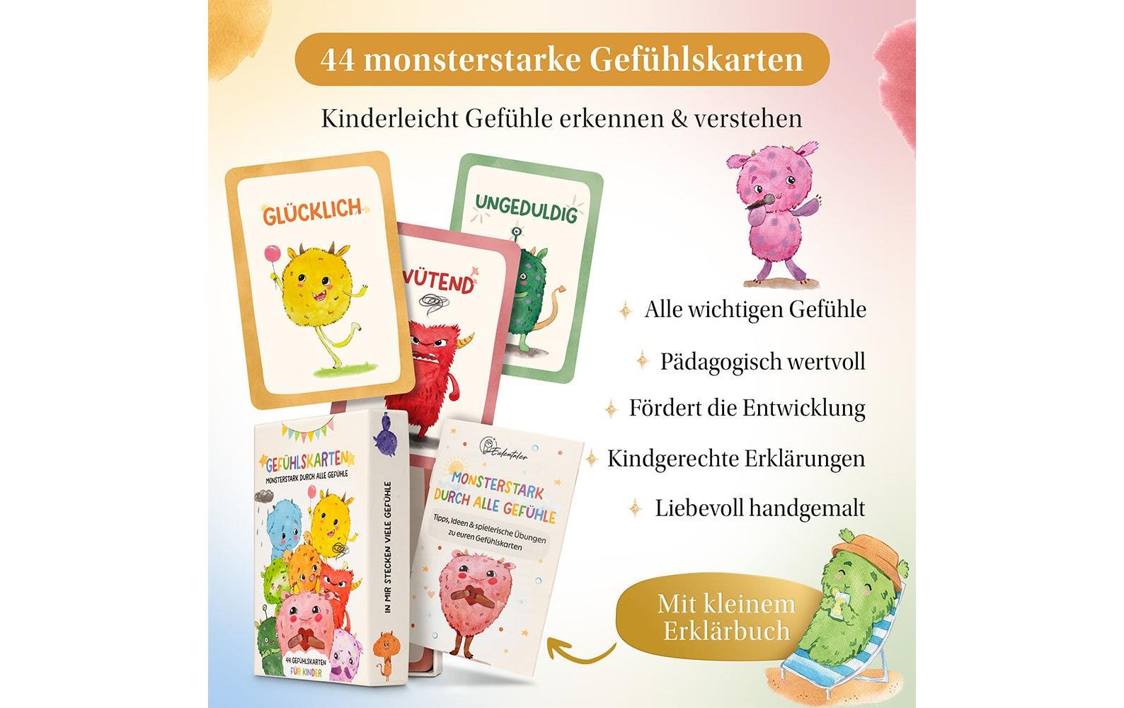   Spiel »Eulentaler Gefühlskarten Monster, 44 Karten« Pädagogisches Kartenset zur Förderung emotionaler Kompetenz