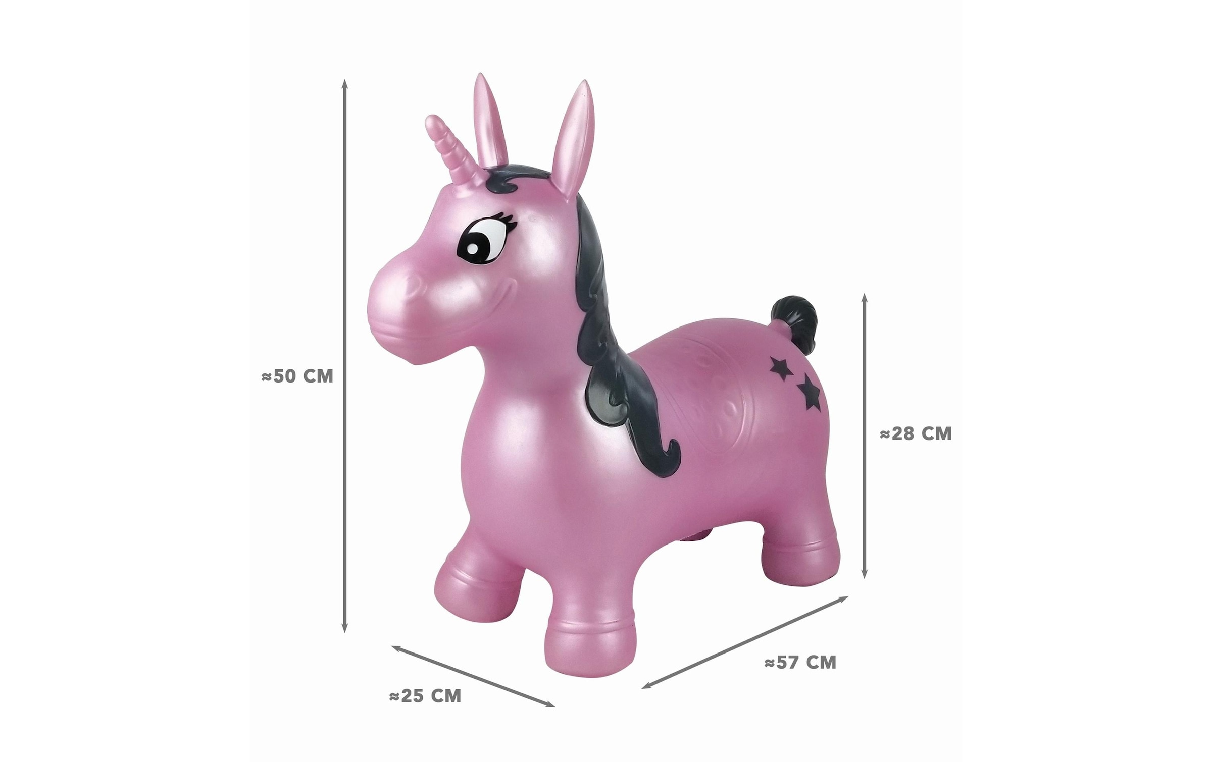 Lexibook® Hüpftier »Einhorn 50 cm«, Schnell aufzublasen mit der mitgelieferten Handpumpe