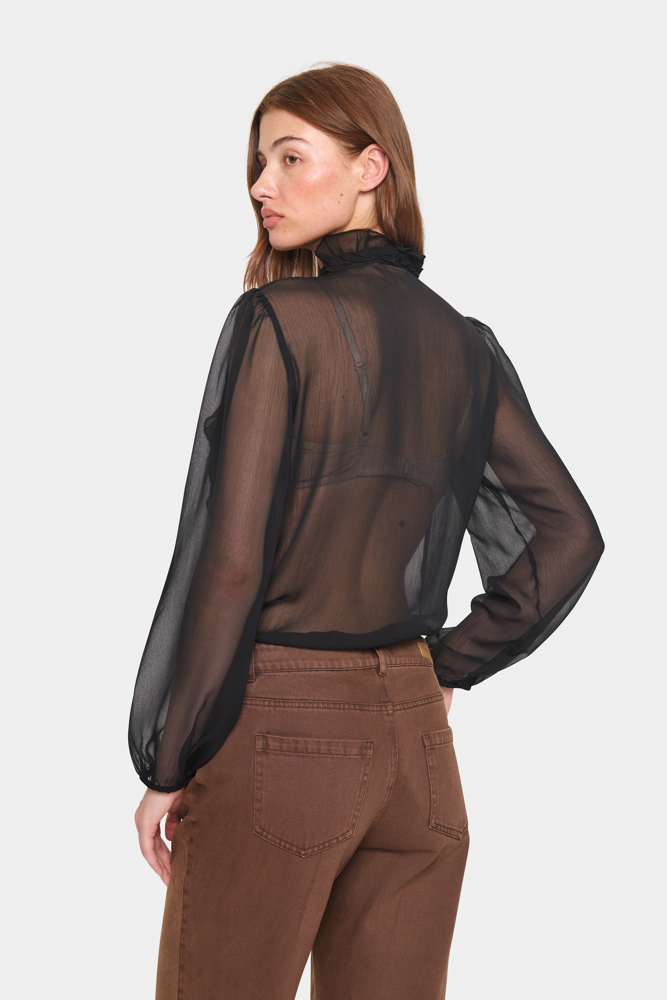 Saint Tropez Rüschenbluse »LiljaSZ Crinkle LS Shirt«