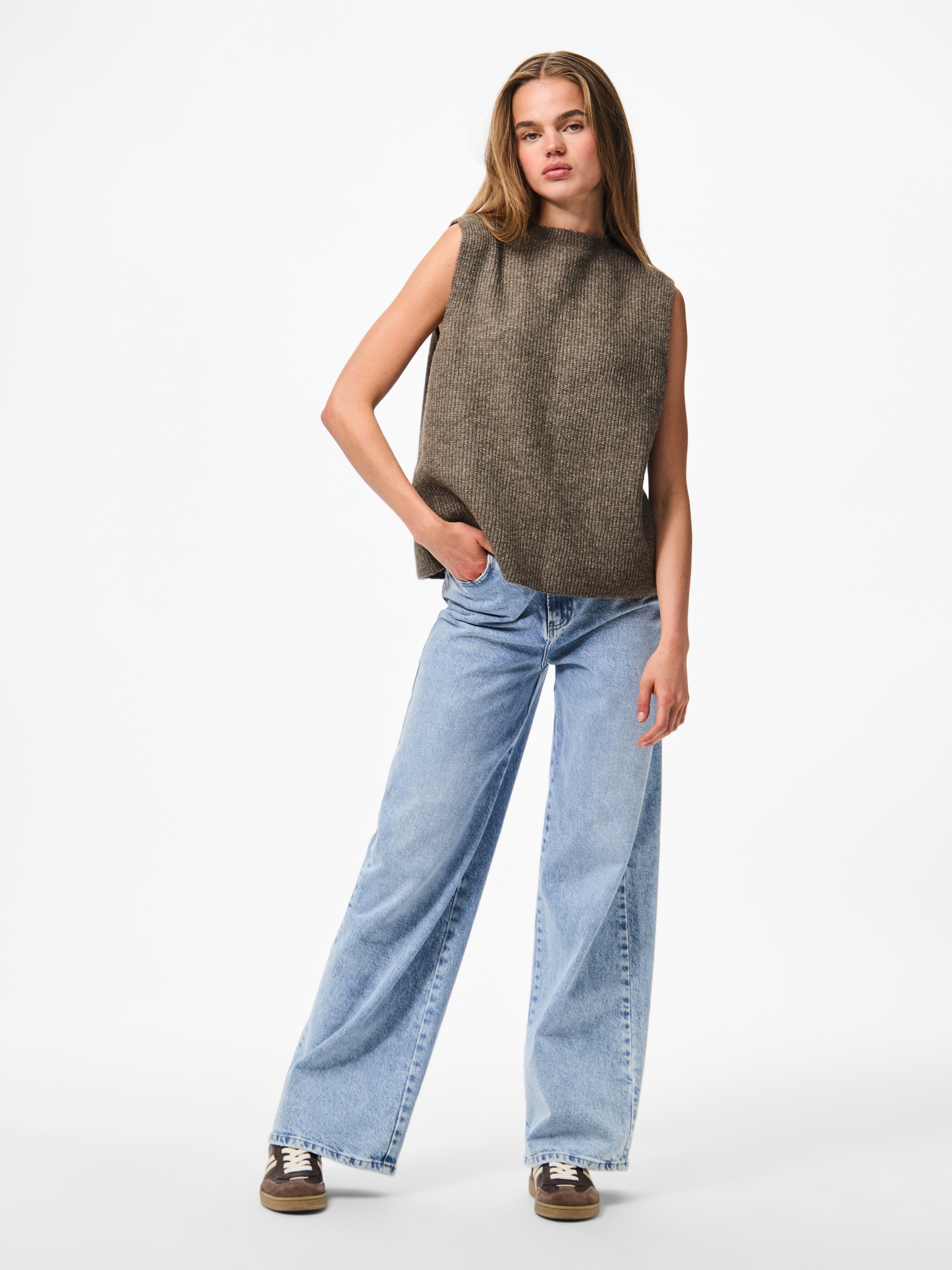 pieces Cardigan »PCSILLY SL REV TIE VEST KNIT NOOS BC« mit Bindebändern